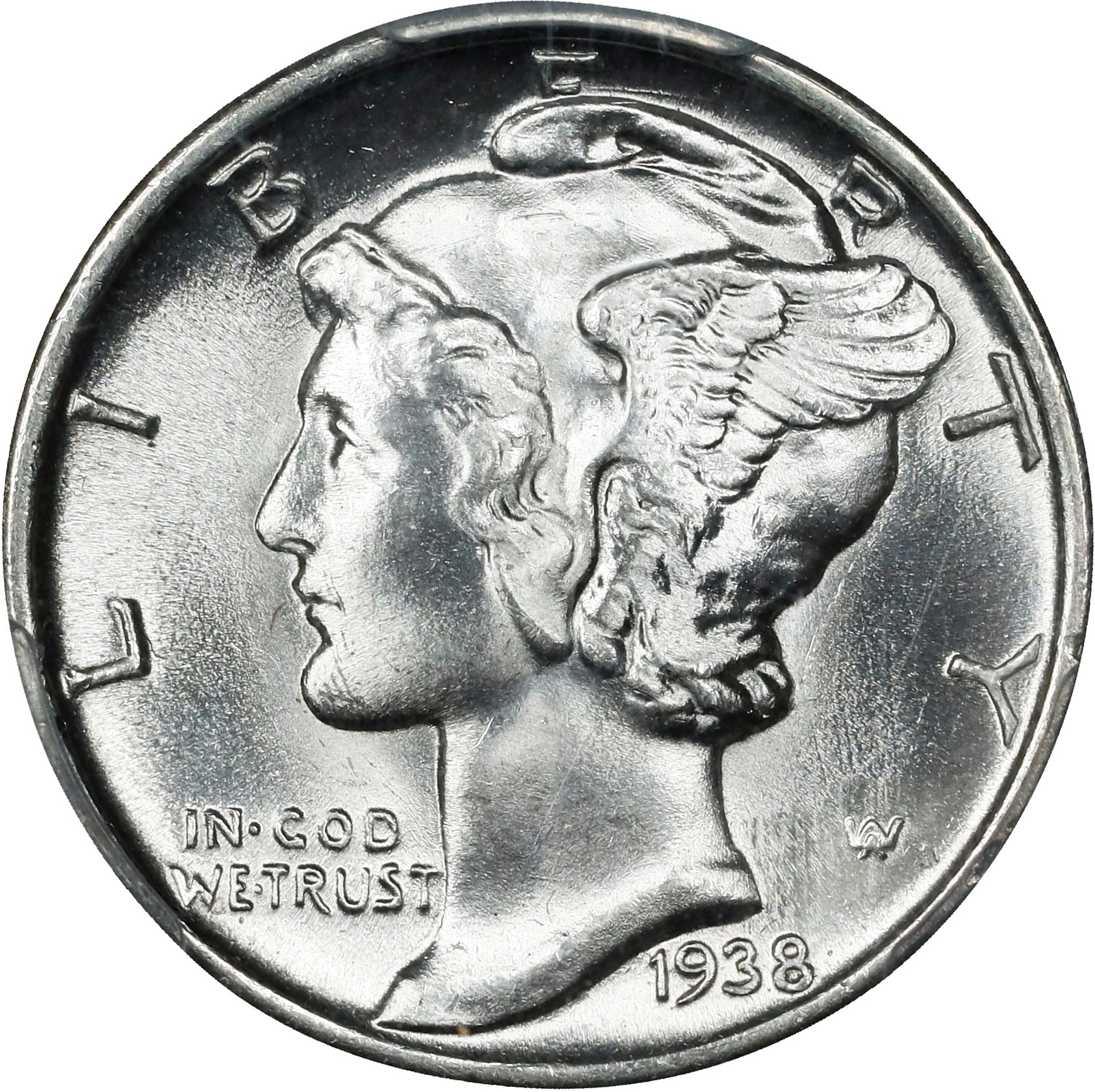 1938 Mercury Dime. MS-66 FB (PCGS).