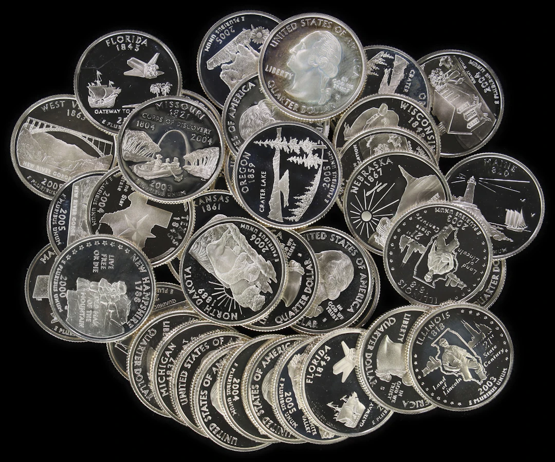 (7.24 oz, 225.193 g ASW). Lot of (40) Mixed Date and Assorted State