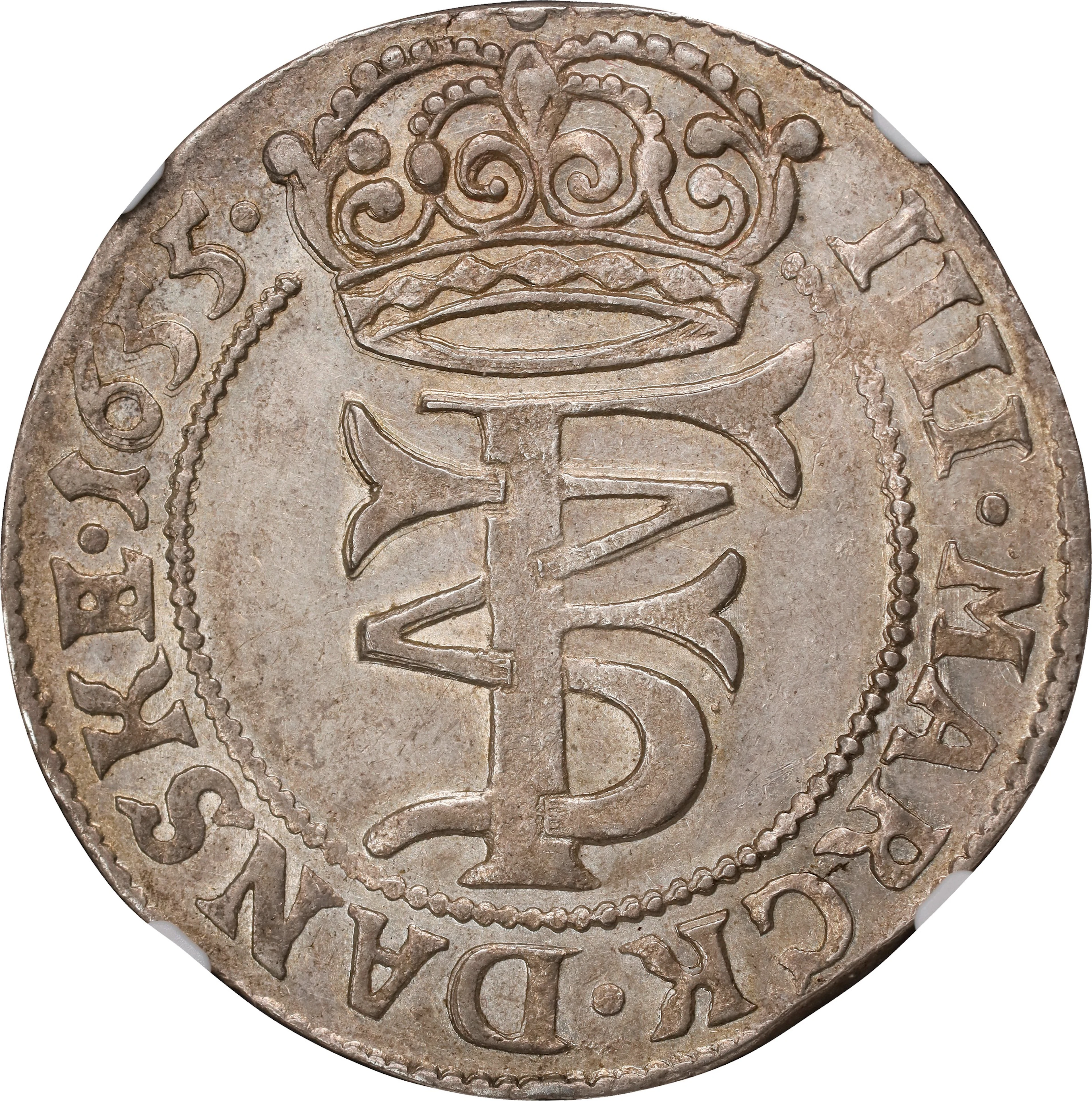 (◊) DENMARK. Krone, 1655. Copenhagen Mint. Frederik III. NGC MS-62.