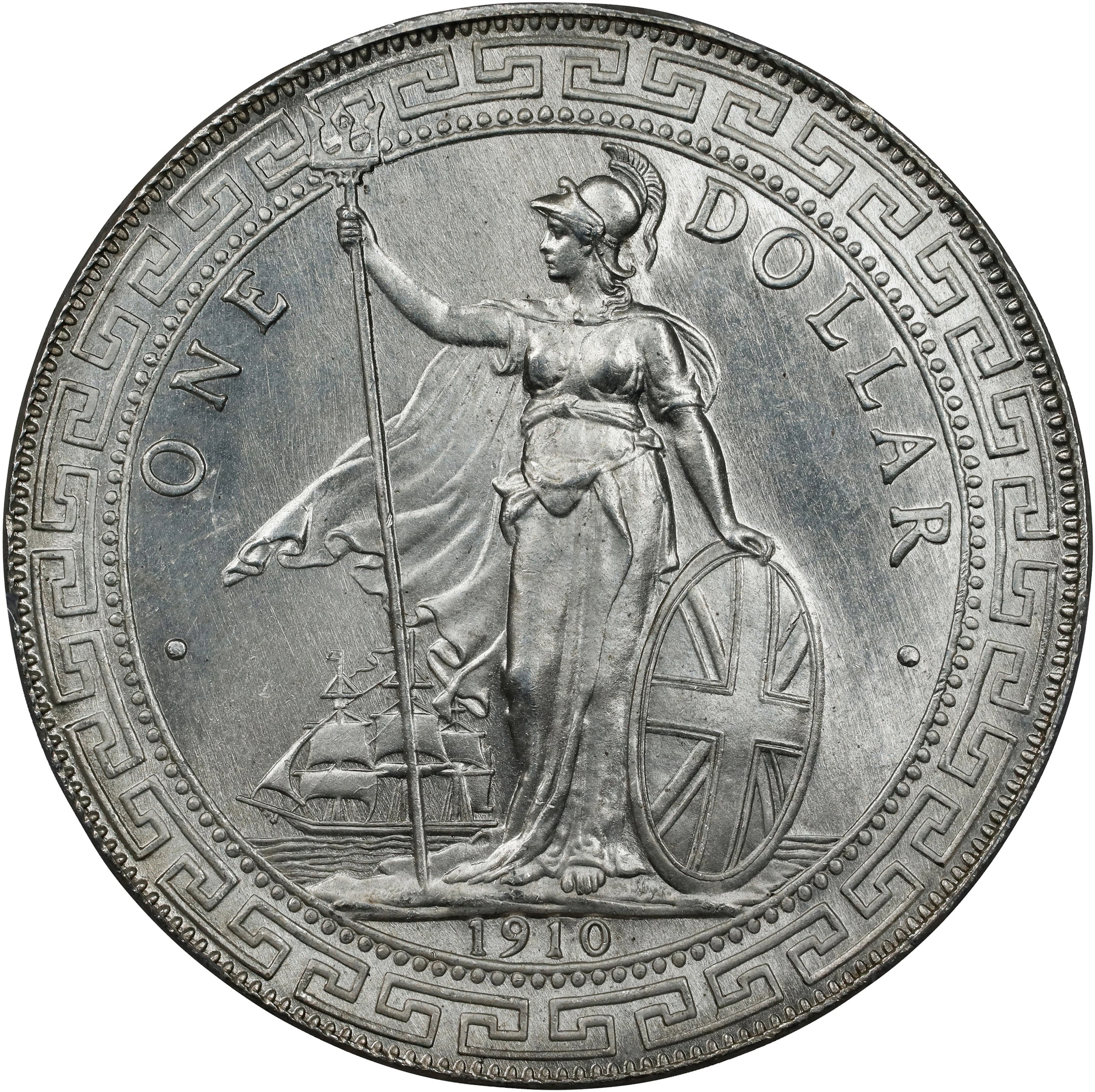GREAT BRITAIN. Trade Dollar, 1910-B. Bombay Mint. Edward VII. PCGS MS-65.