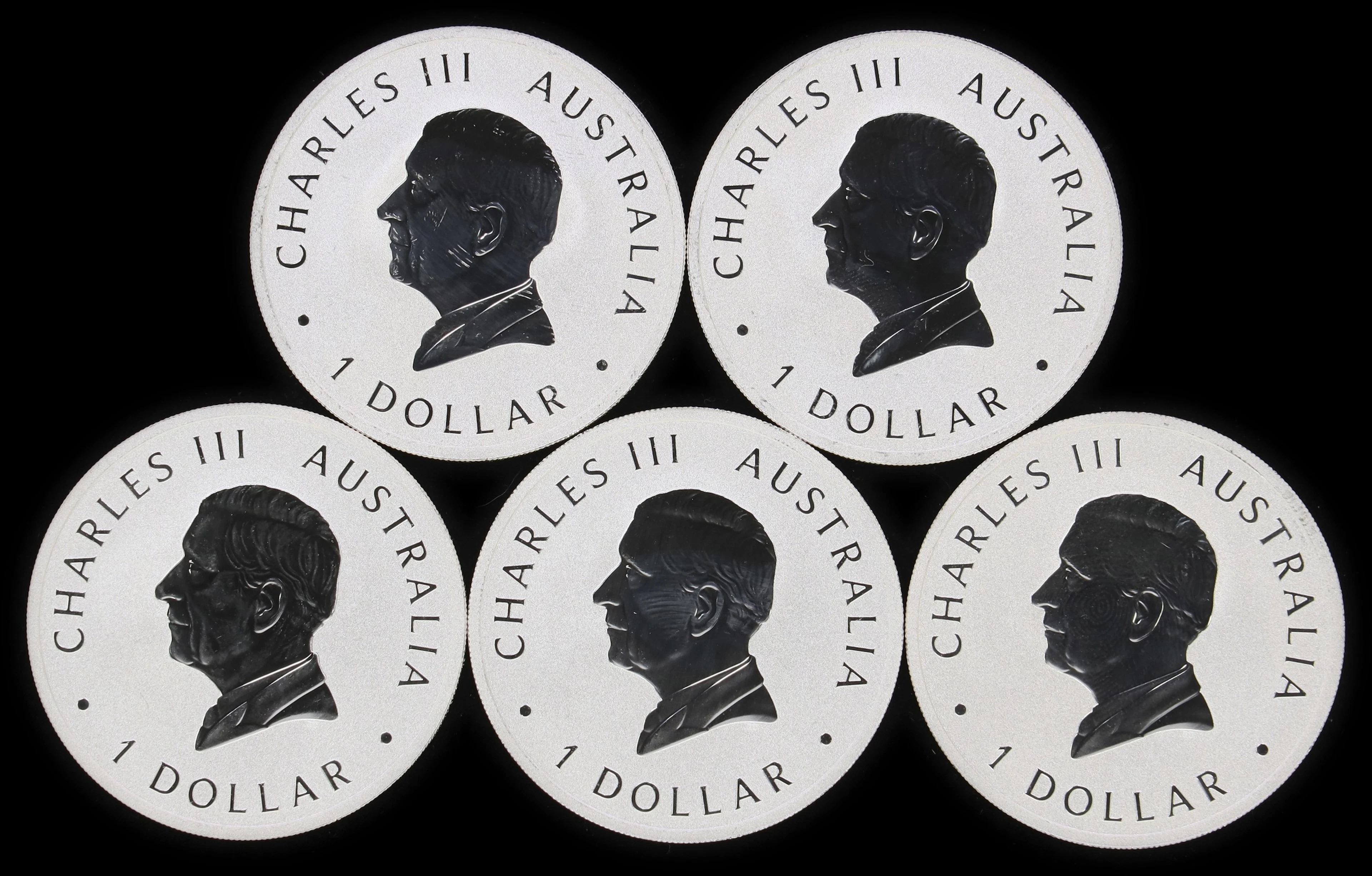 (5 oz, 155.52 g ASW). Australia. Lot of (5) 2026 1 oz Silver Wedge-Tailed