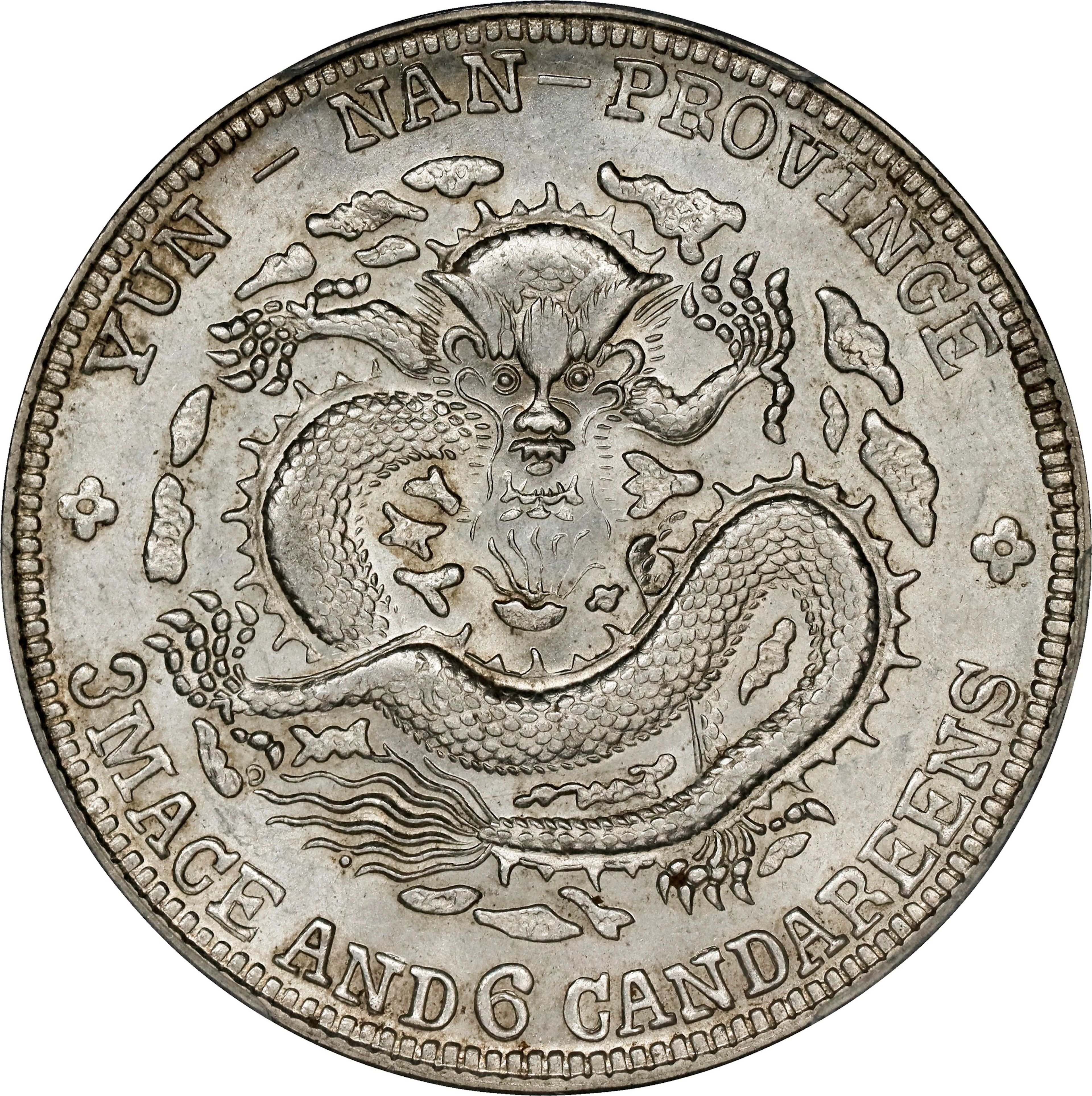 (t) CHINA. Yunnan. 3 Mace 6 Candareens (50 Cents), ND (1909-11). Kunming