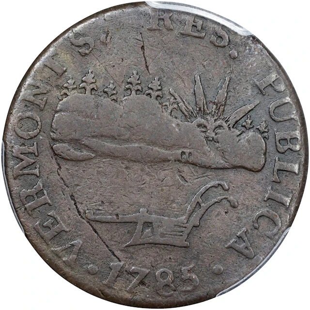 1785 Vermont Copper. Landscape. RR-2, Bressett 1-A, W-2005. Rarity-3.