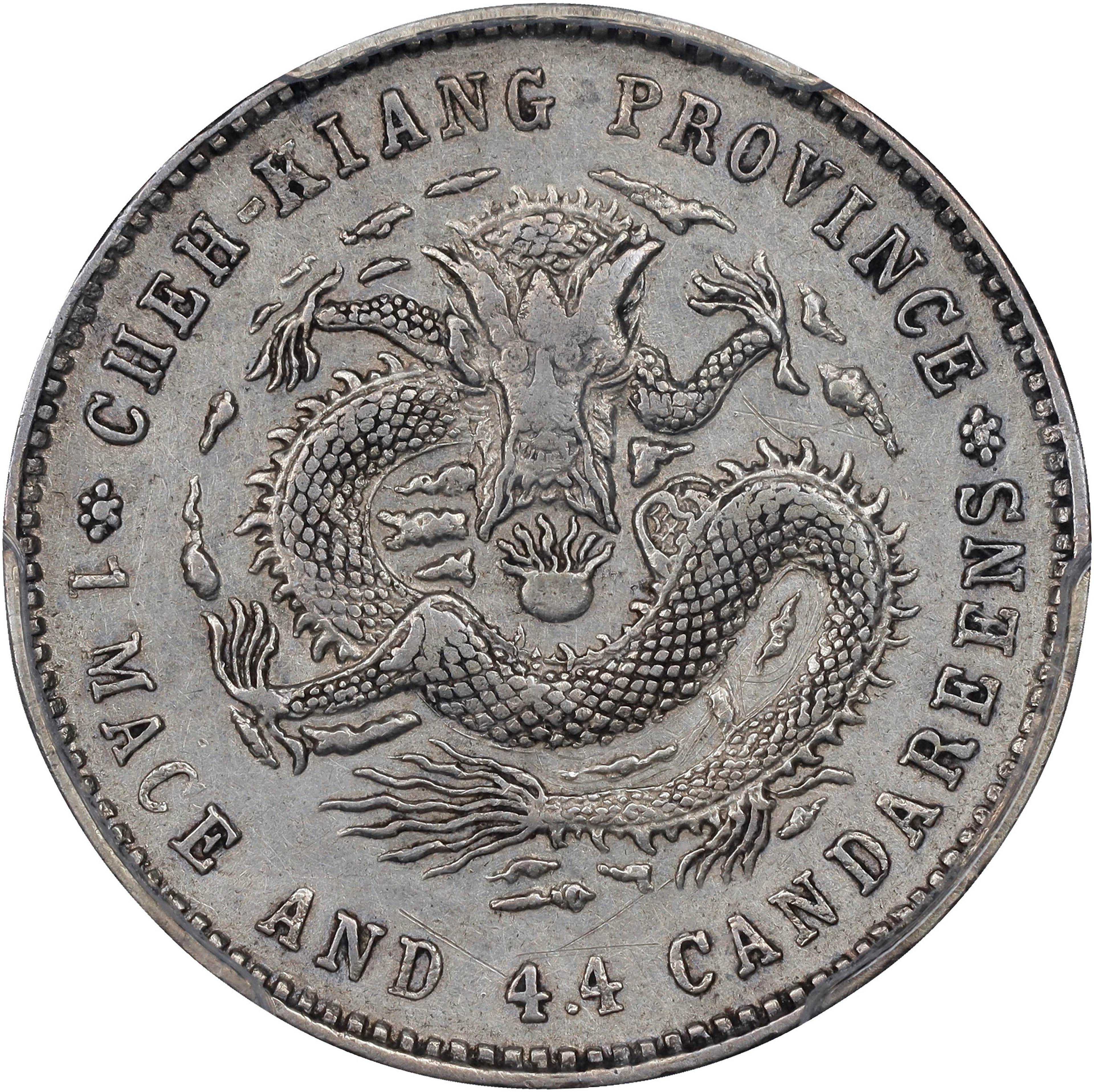 (t) CHINA. Chekiang. 1 Mace 4.4 Candareens (20 Cents), ND (1898-99).