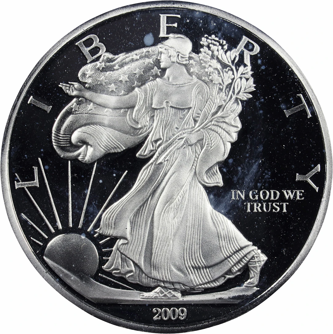 (6 oz, 186.624 g ASW). 2009 Oversized American Silver Eagle Design