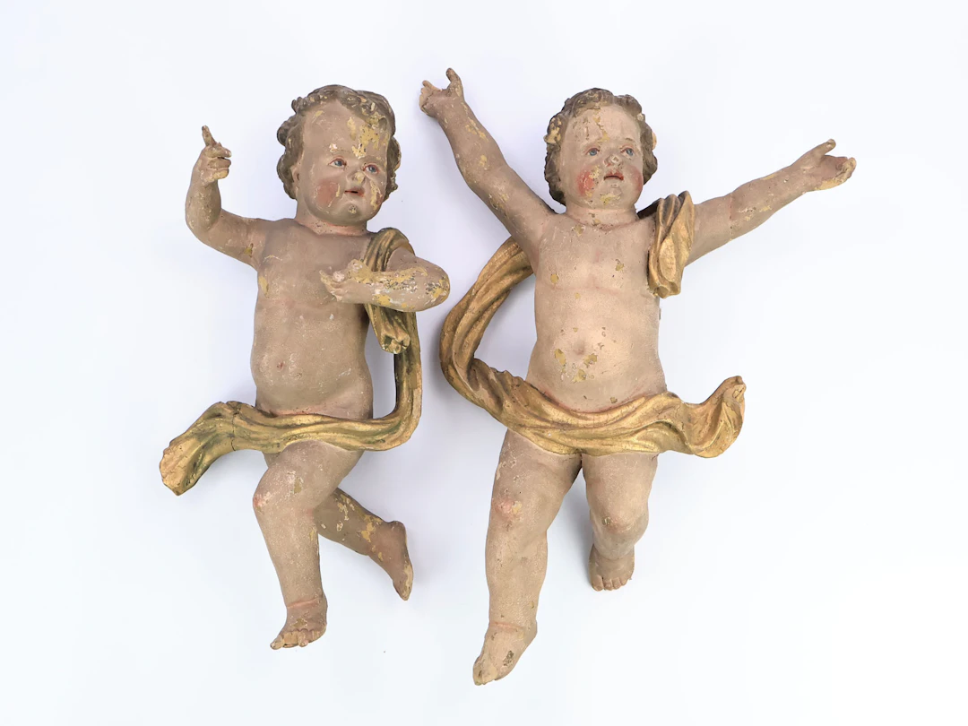 Holzskulpturen - Paar Putti