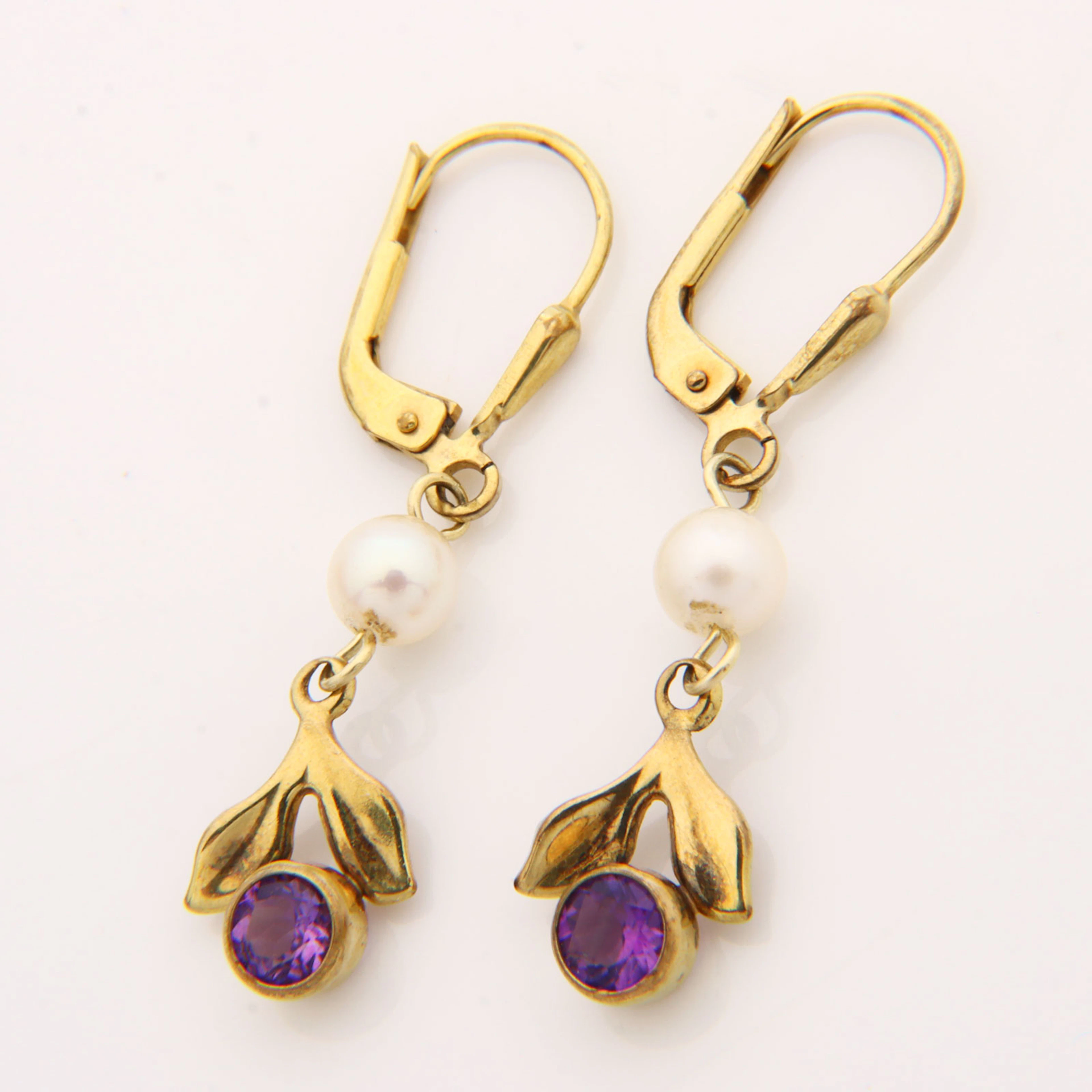 Zuchtperlen/Amethyst - Ohrringe