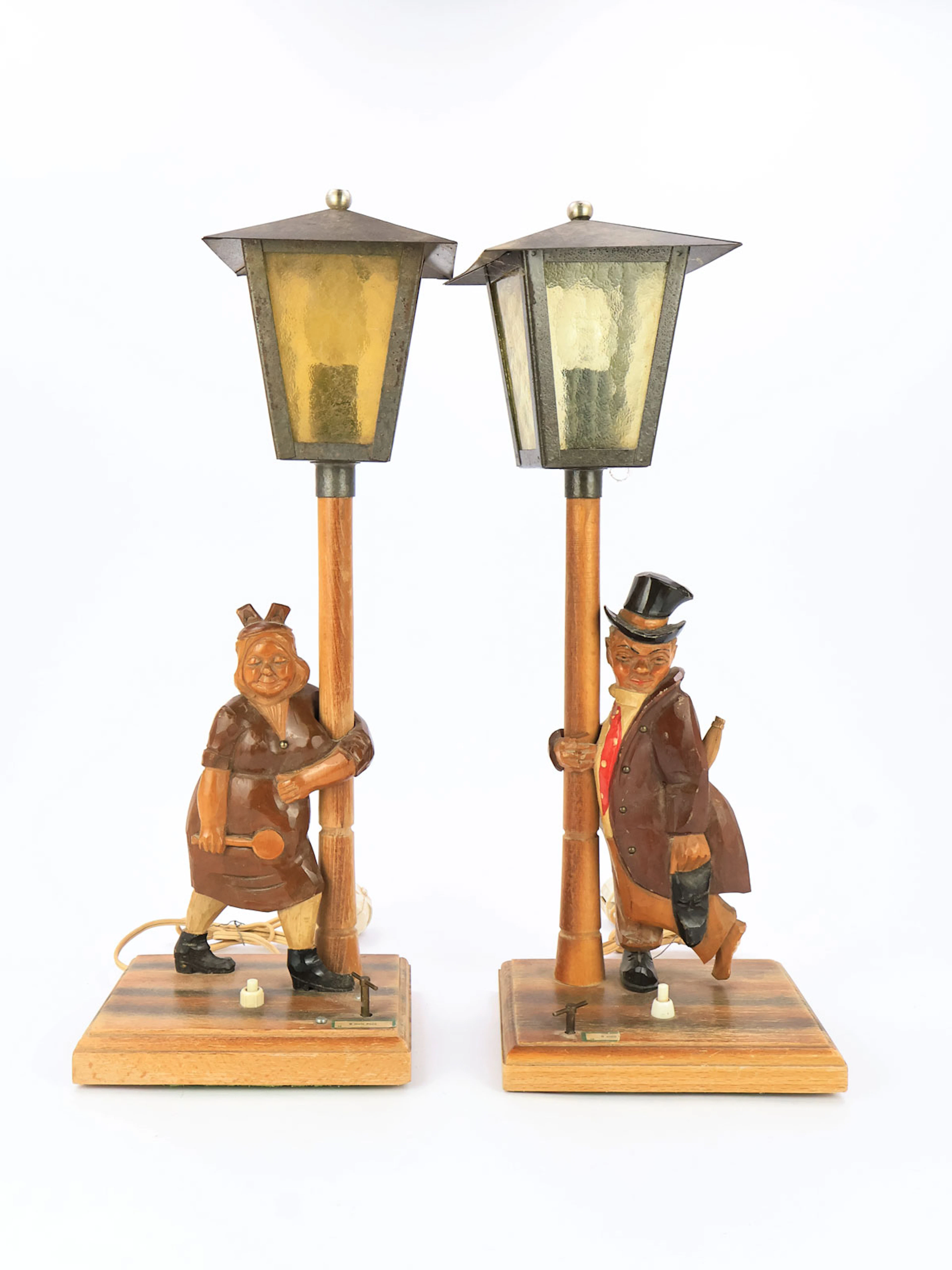 Paar Tischlampen mit Spieluhr