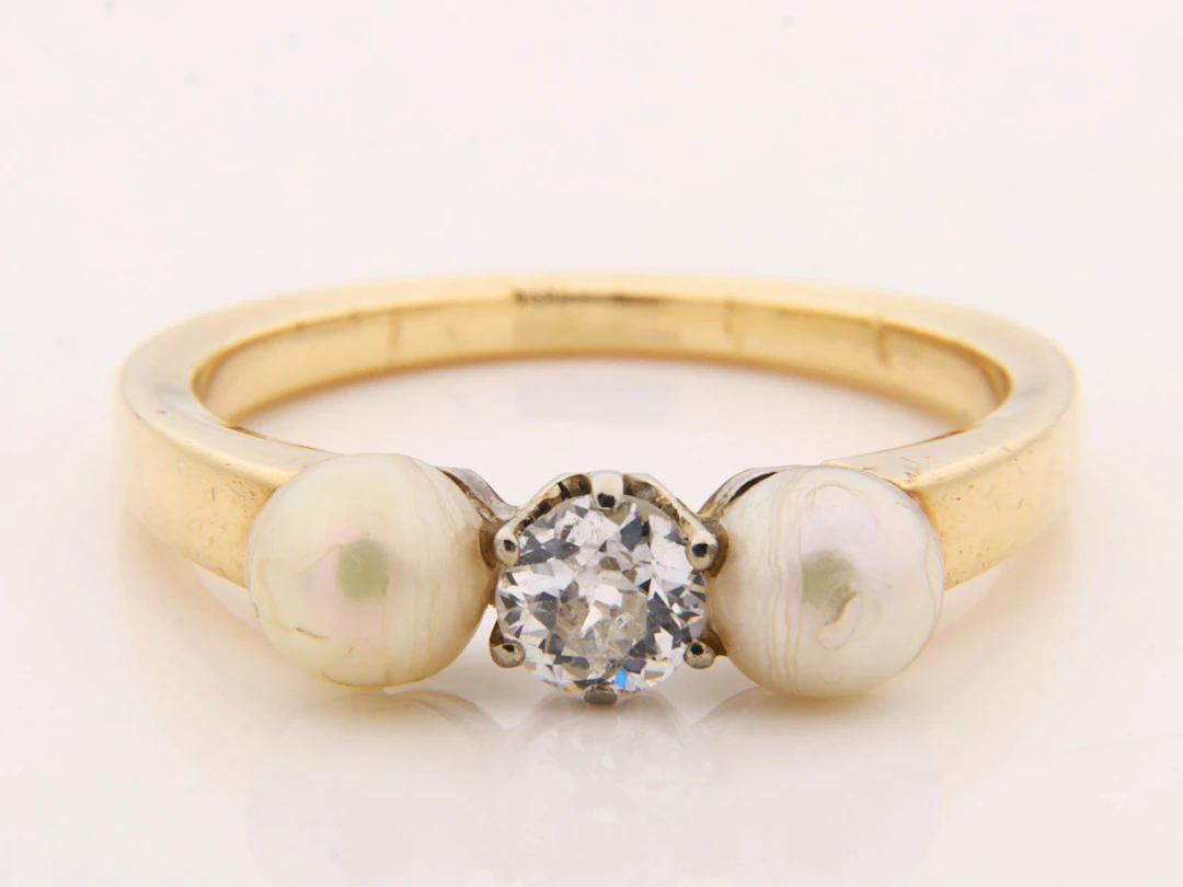 Diamant/Zuchtperlen - Damenring
