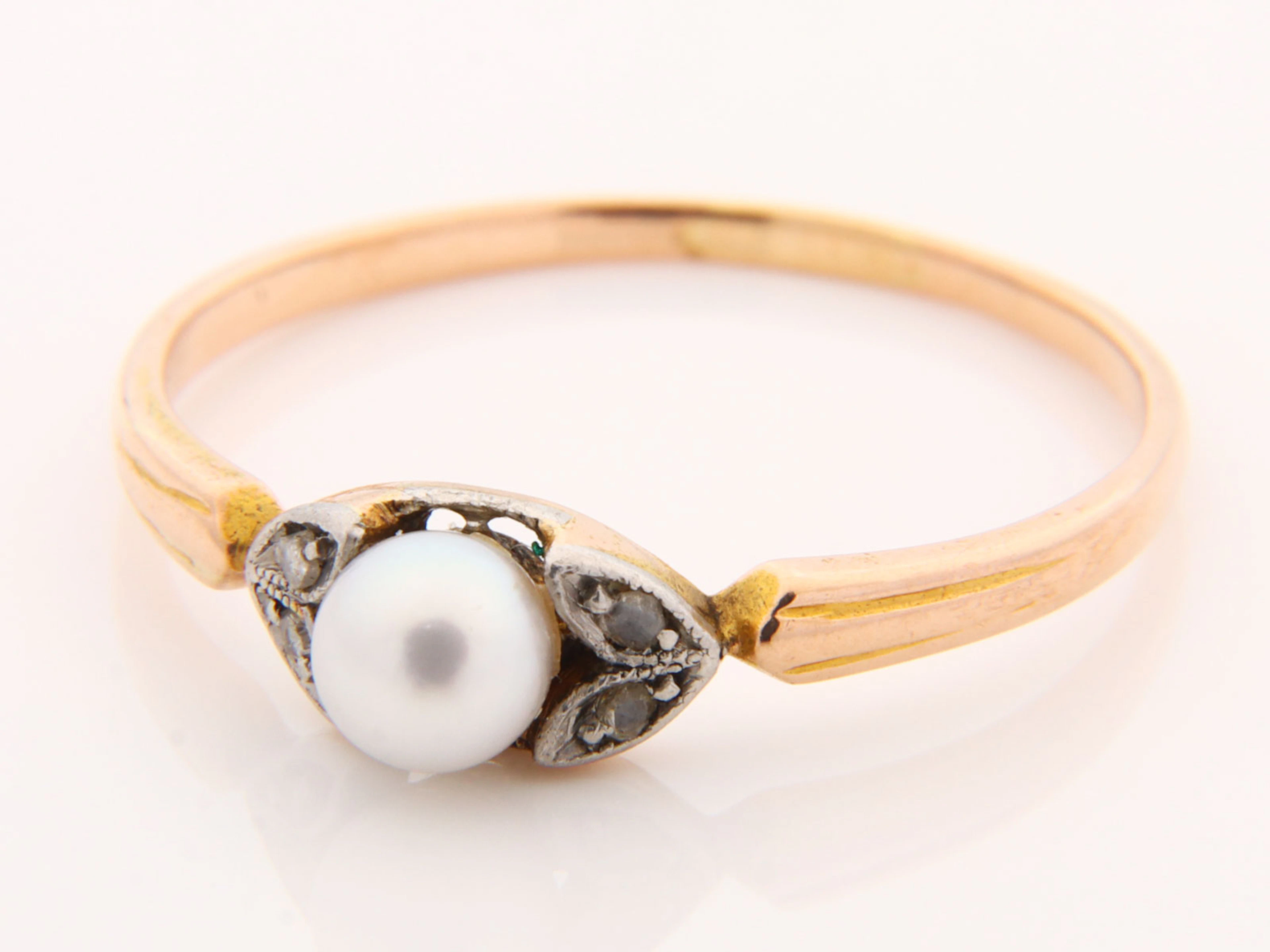 Diamant/Zuchtperle - Damenring