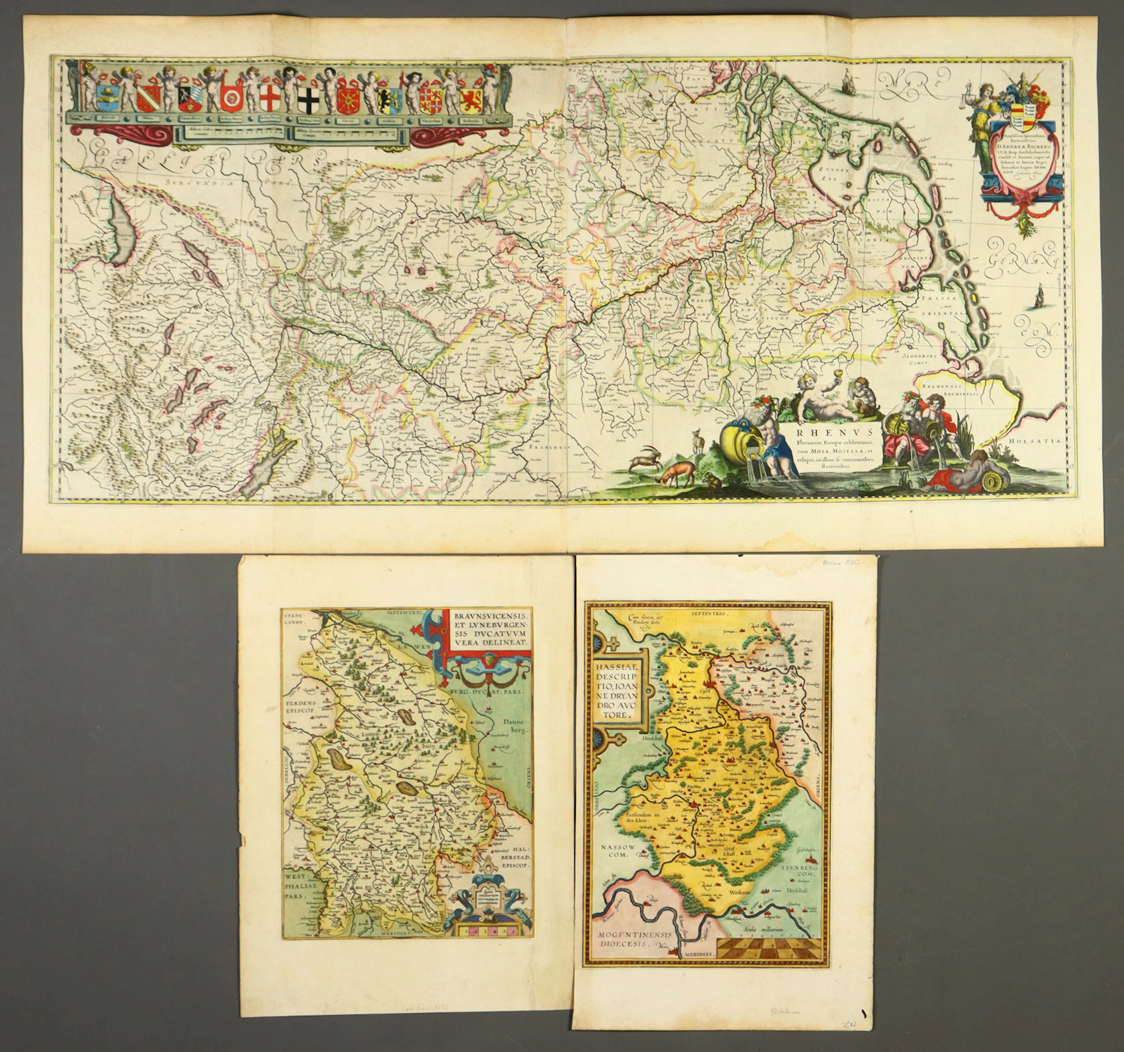 Kupferstichkarten - Schleswig-Holstein/Hessen, Braunschweig/Lüneburg und Rhein