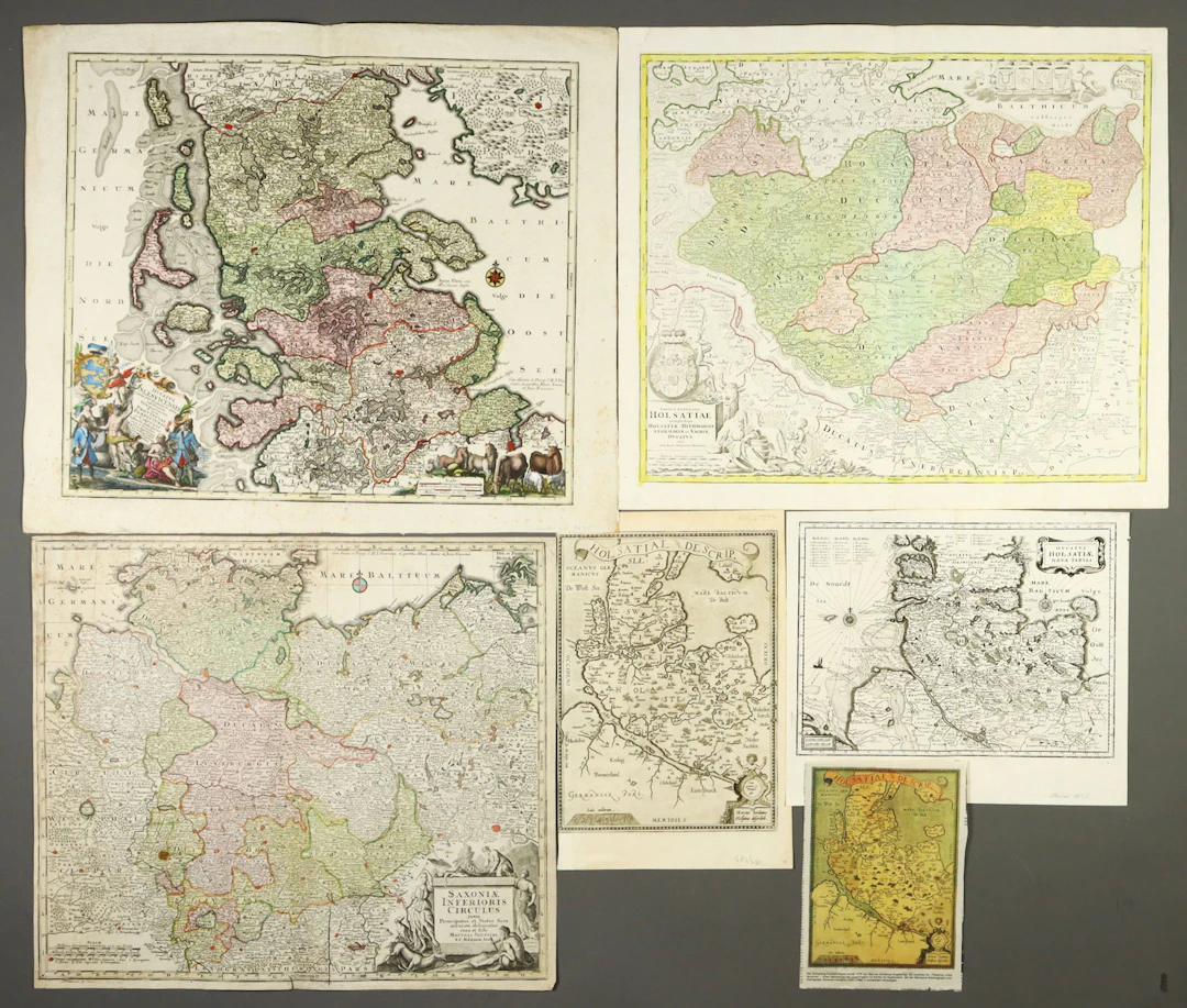 Kupferstichkarten - Schleswig-Holstein u.a.