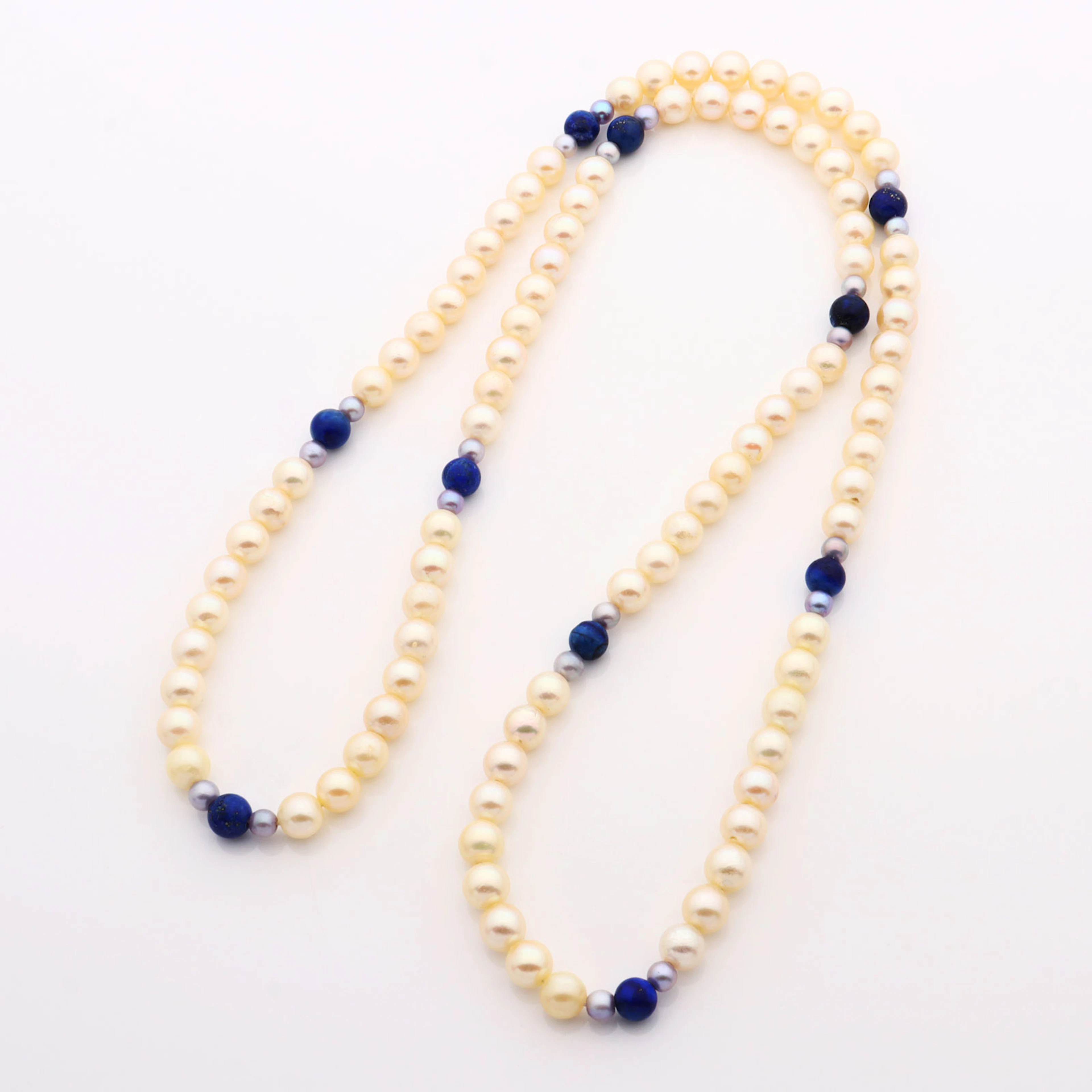 Zuchtperlen/Lapis - Kette