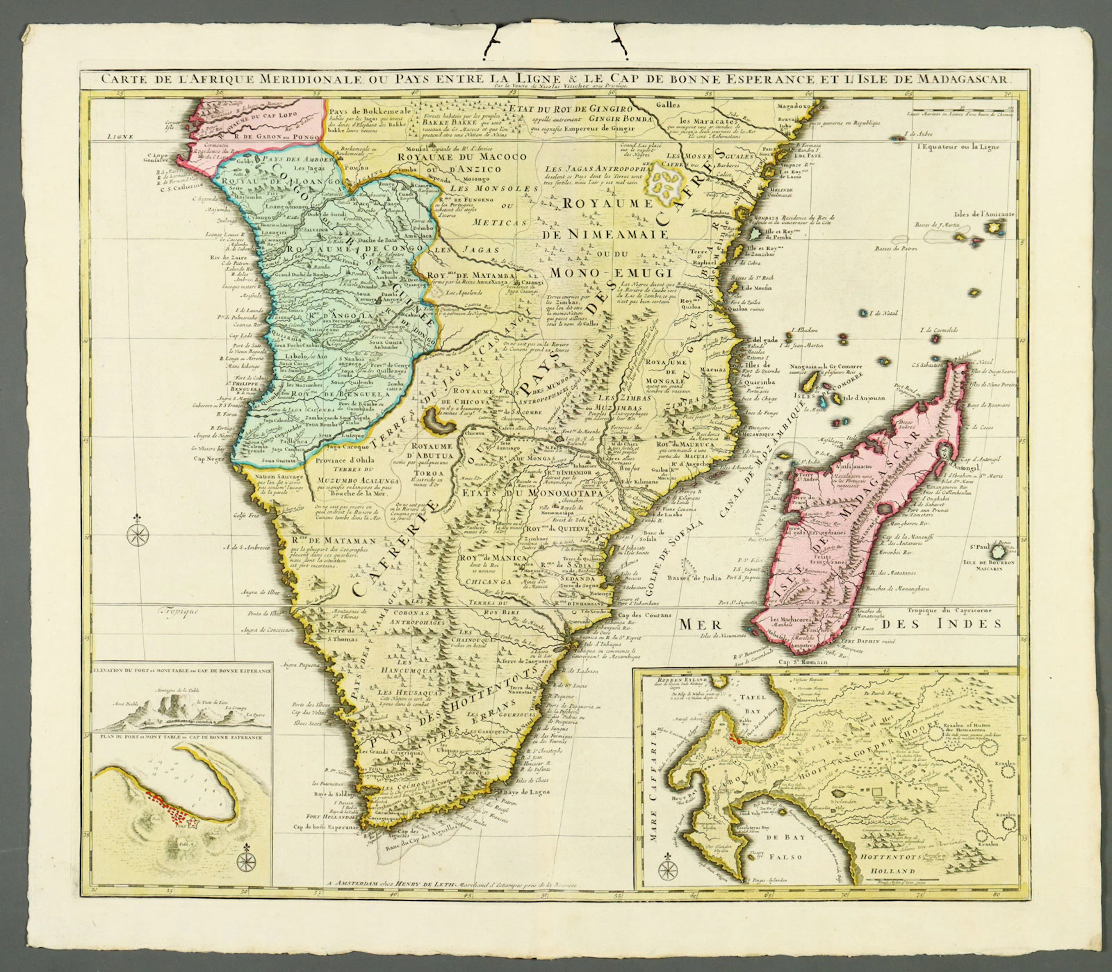 Kupferstichkarte - Südafrika