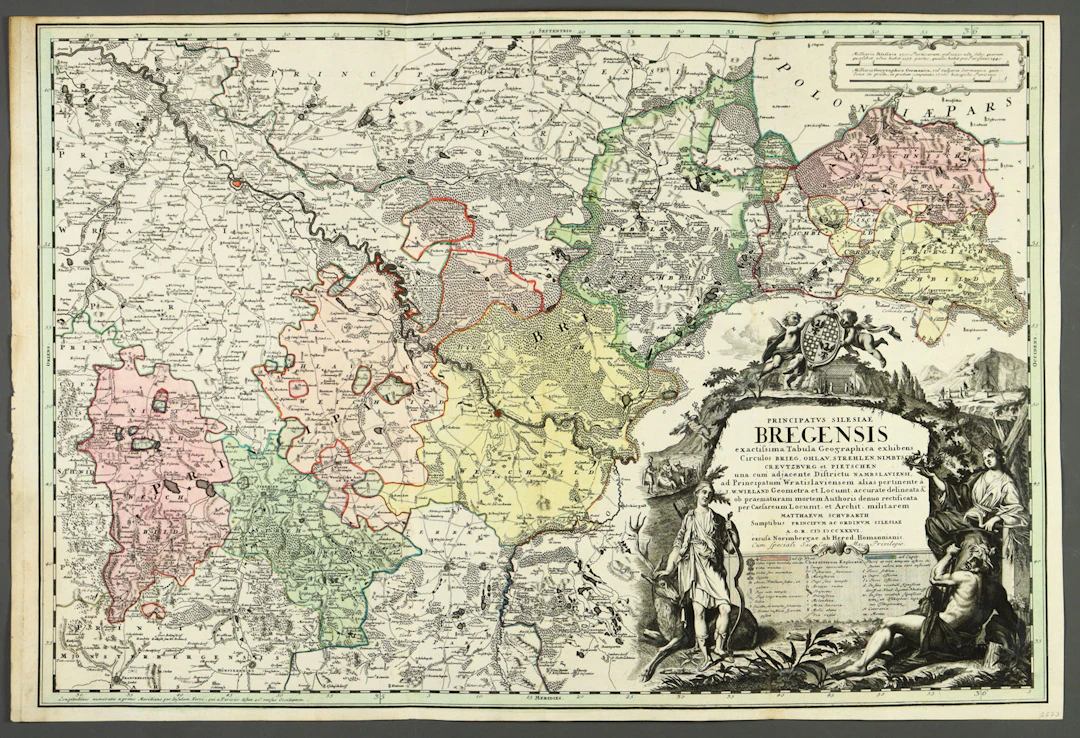 Kupferstichkarte - Fürstentums Brieg/Schlesien