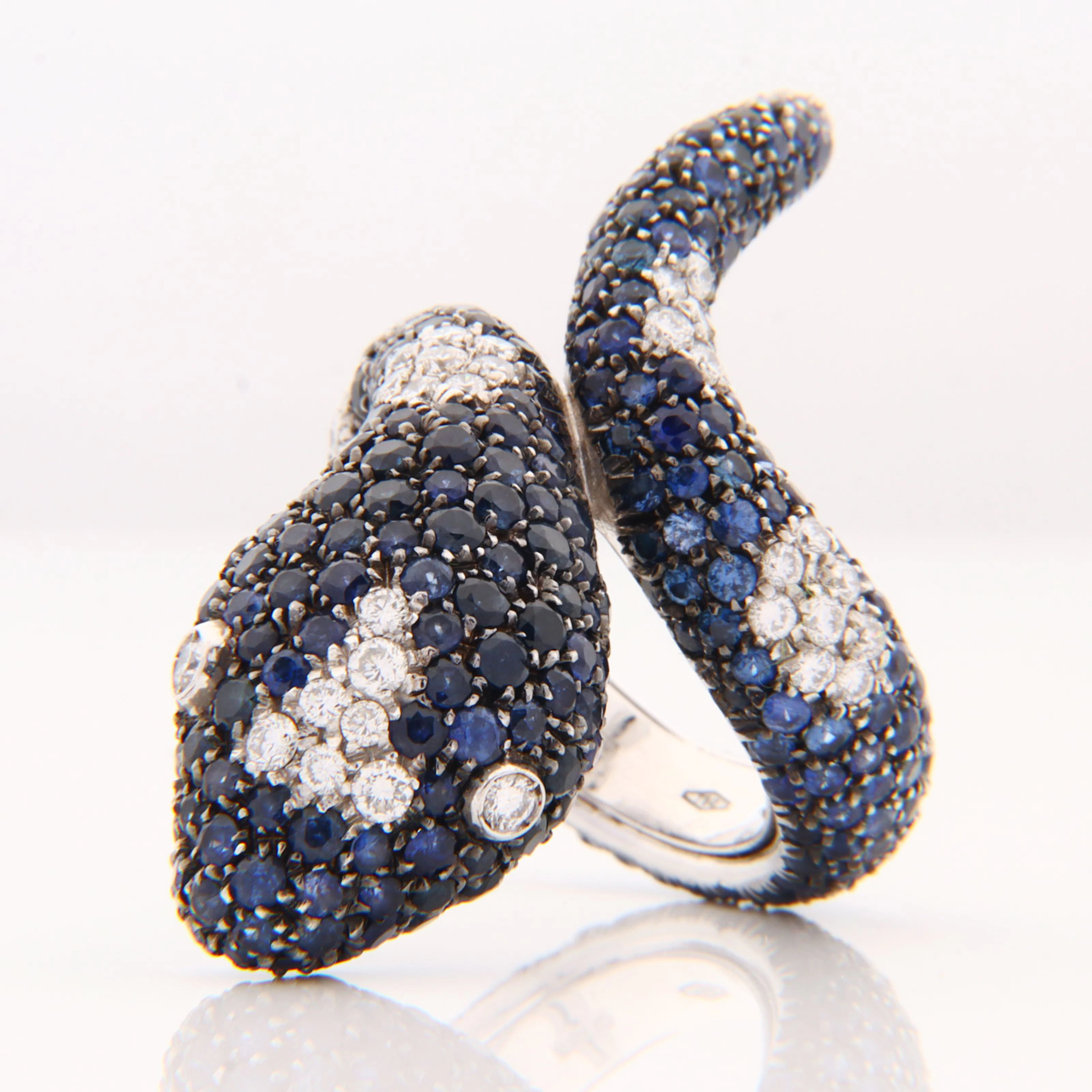 Brillant/Saphir - Damenring