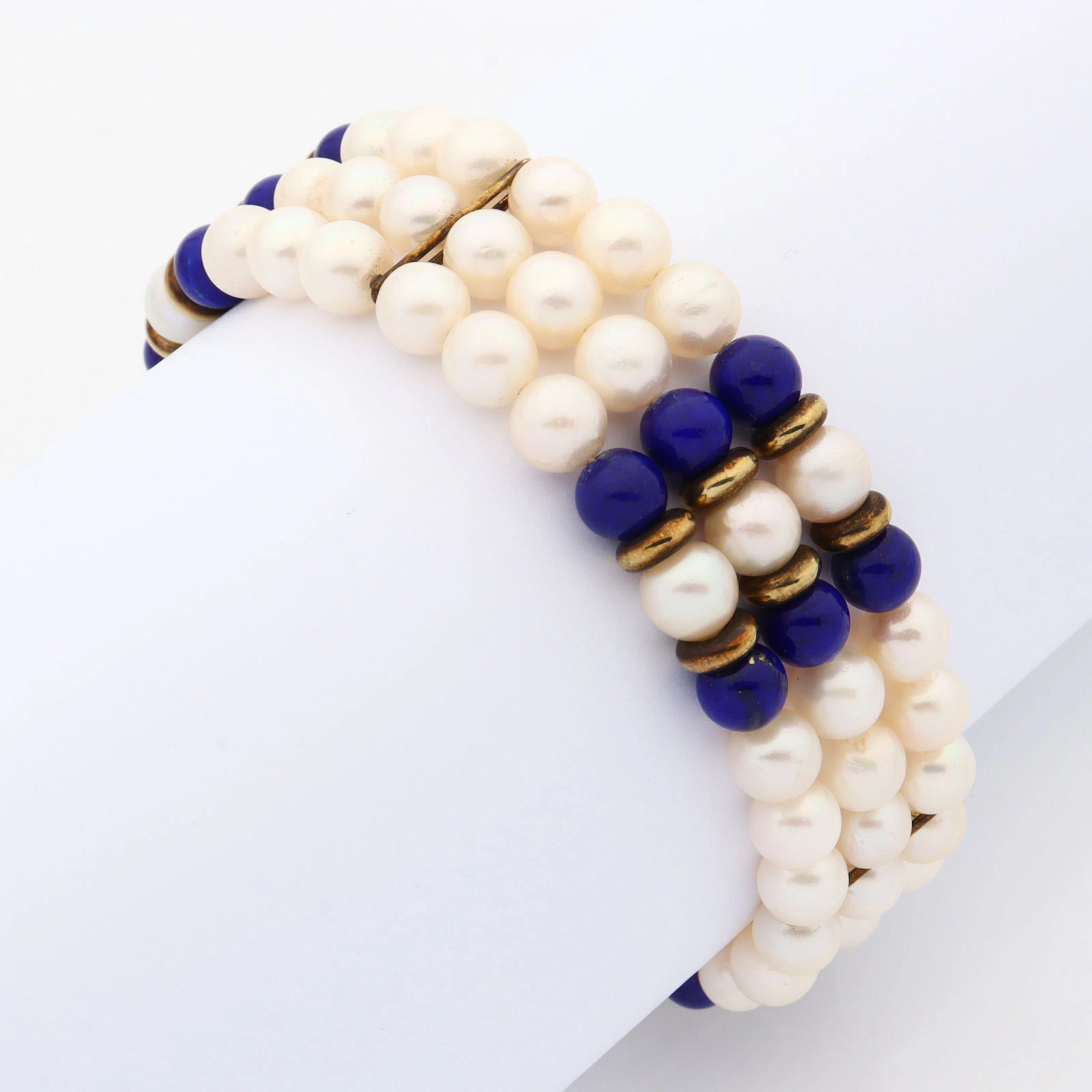 Zuchtperlen/Lapis - Armband