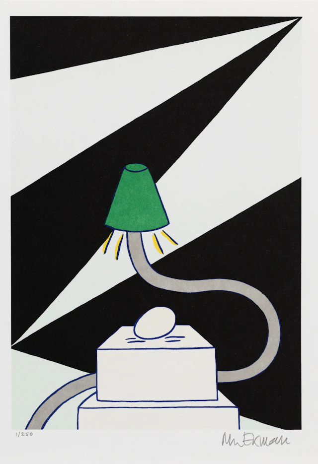 "ETT ÄGG-MONUMENT, EN LAMPA OCH EN OLLE BAERTLING-MÅLNING” MARIE-LOUISE EKMAN
