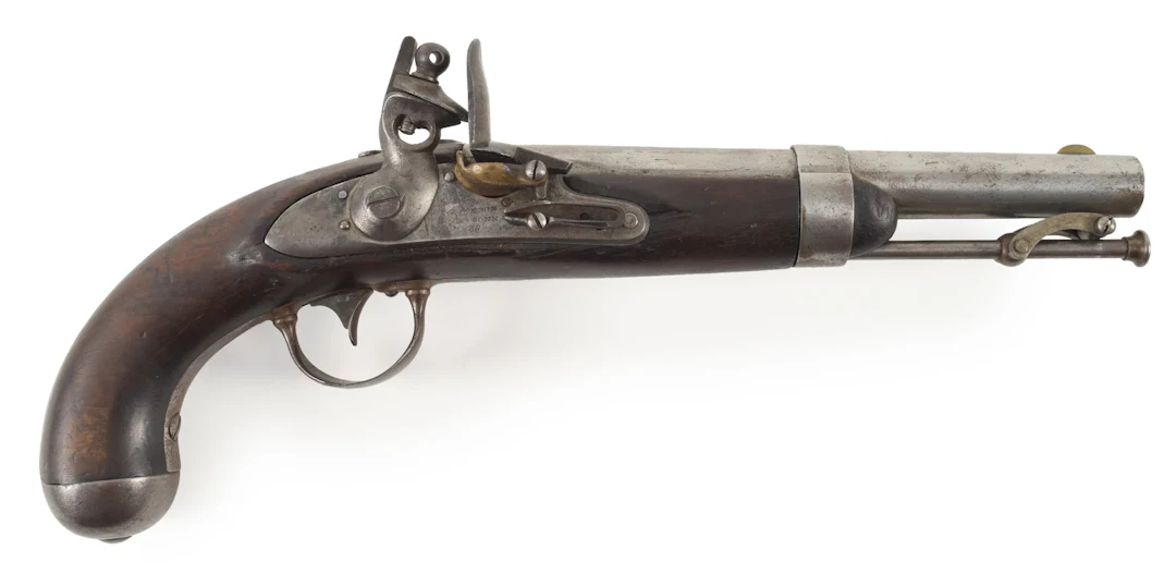U.S. model 1836 flintlock pistol. Lockplate marked "R. Johnson, Middn