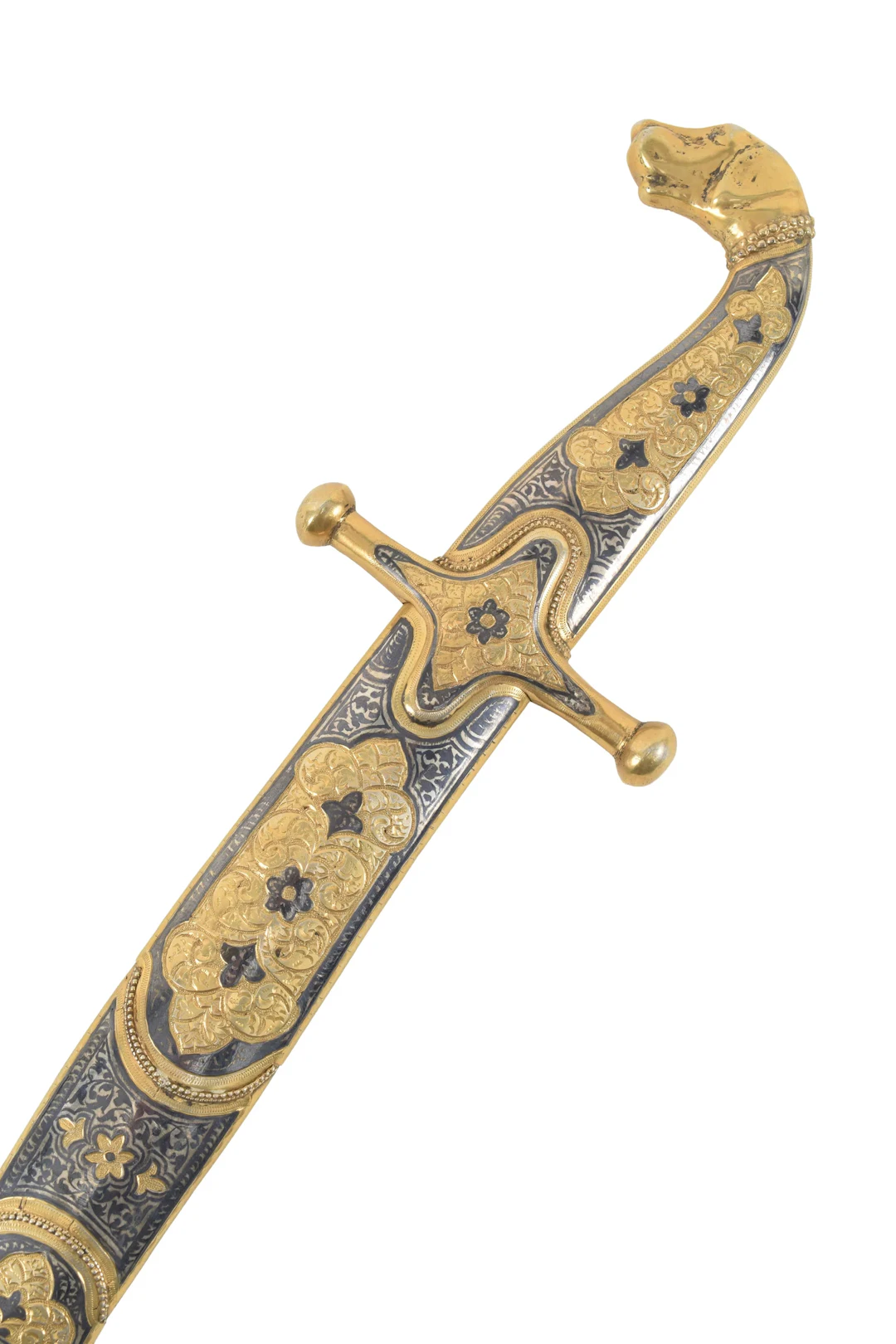Russian/Caucasian Gilt Silver Shamshir, Dagestan (Kubachi), with Niello