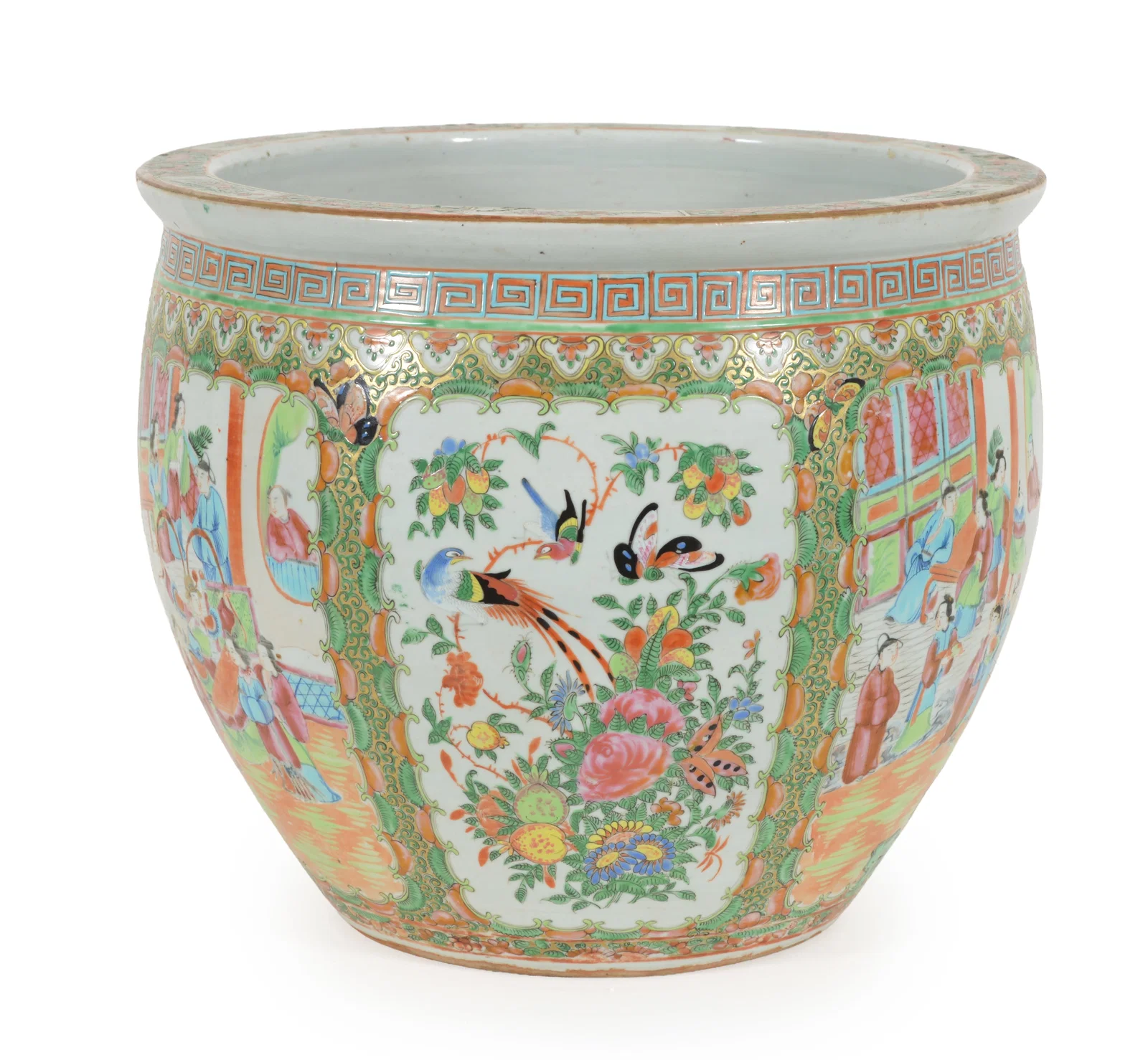 19th century Chinese famille rose porcelain "rose medallion" goldfish