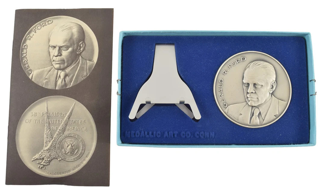 1974 Gerald Ford inaugural silver medal by Mico Kaufman and Frank Eliscu.
