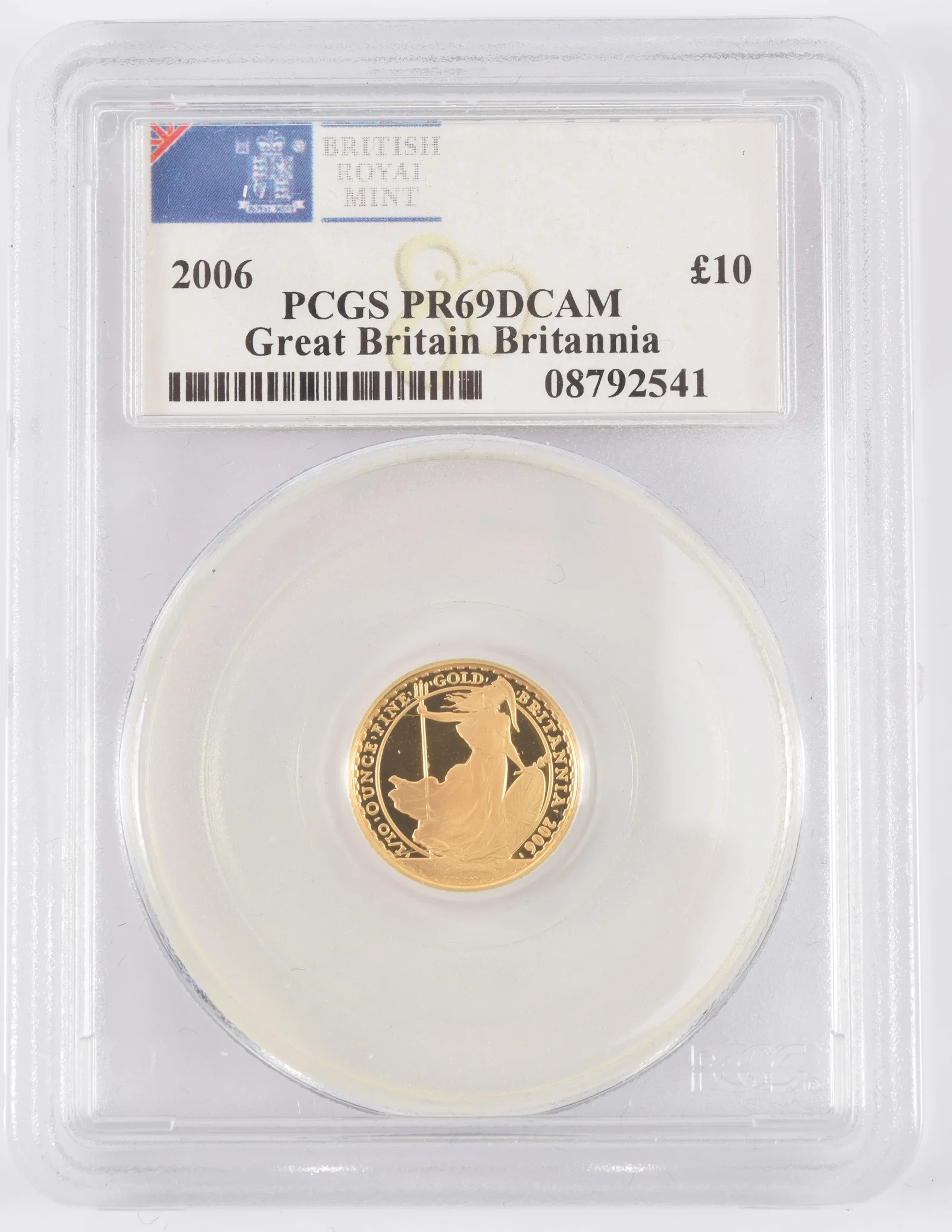2006 Great Britain 10 pound Britannia gold proof coin encapsulated