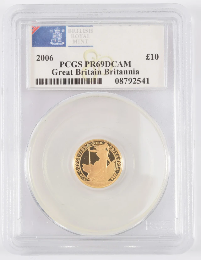 2006 Great Britain 10 pound Britannia gold proof coin encapsulated