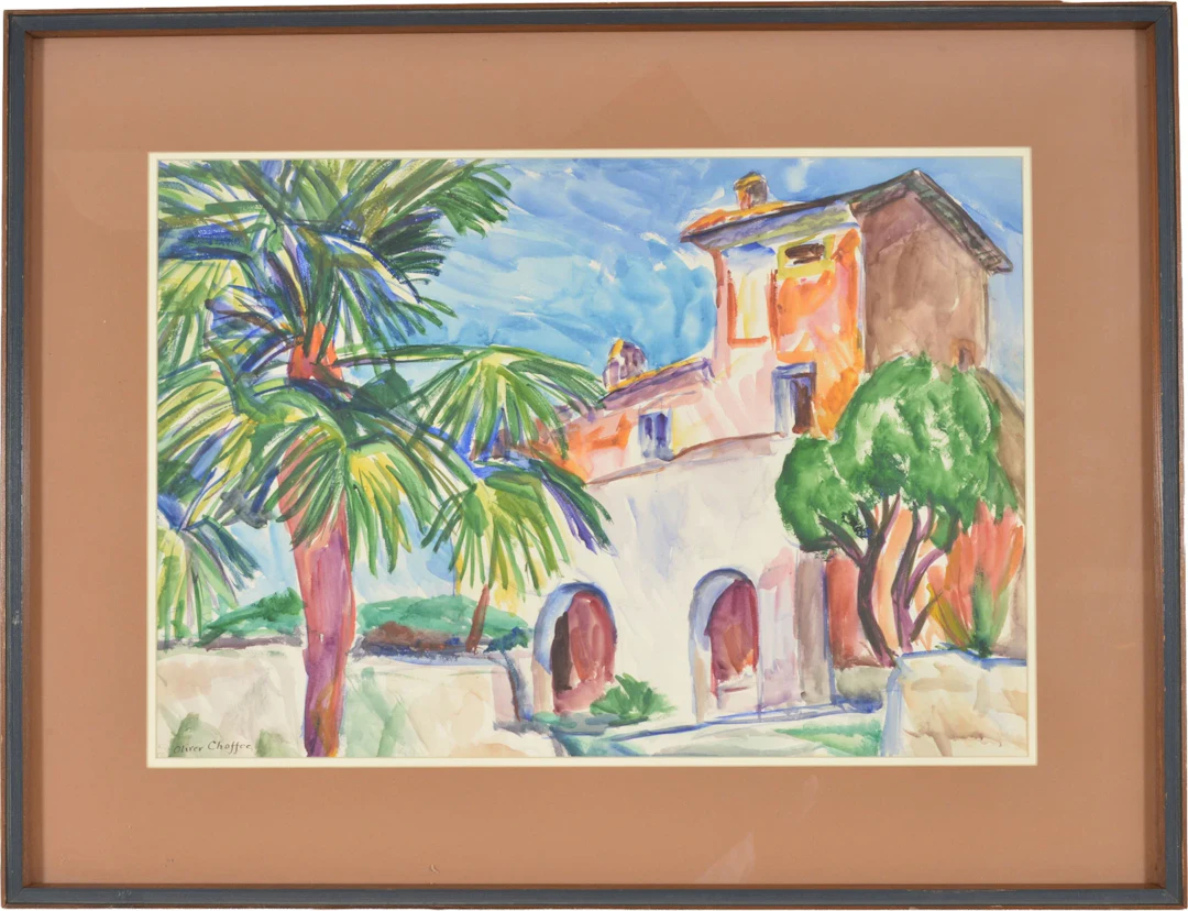 Oliver Newberry Chaffee Jr, 1881-1944. Landscape with palm tree and
