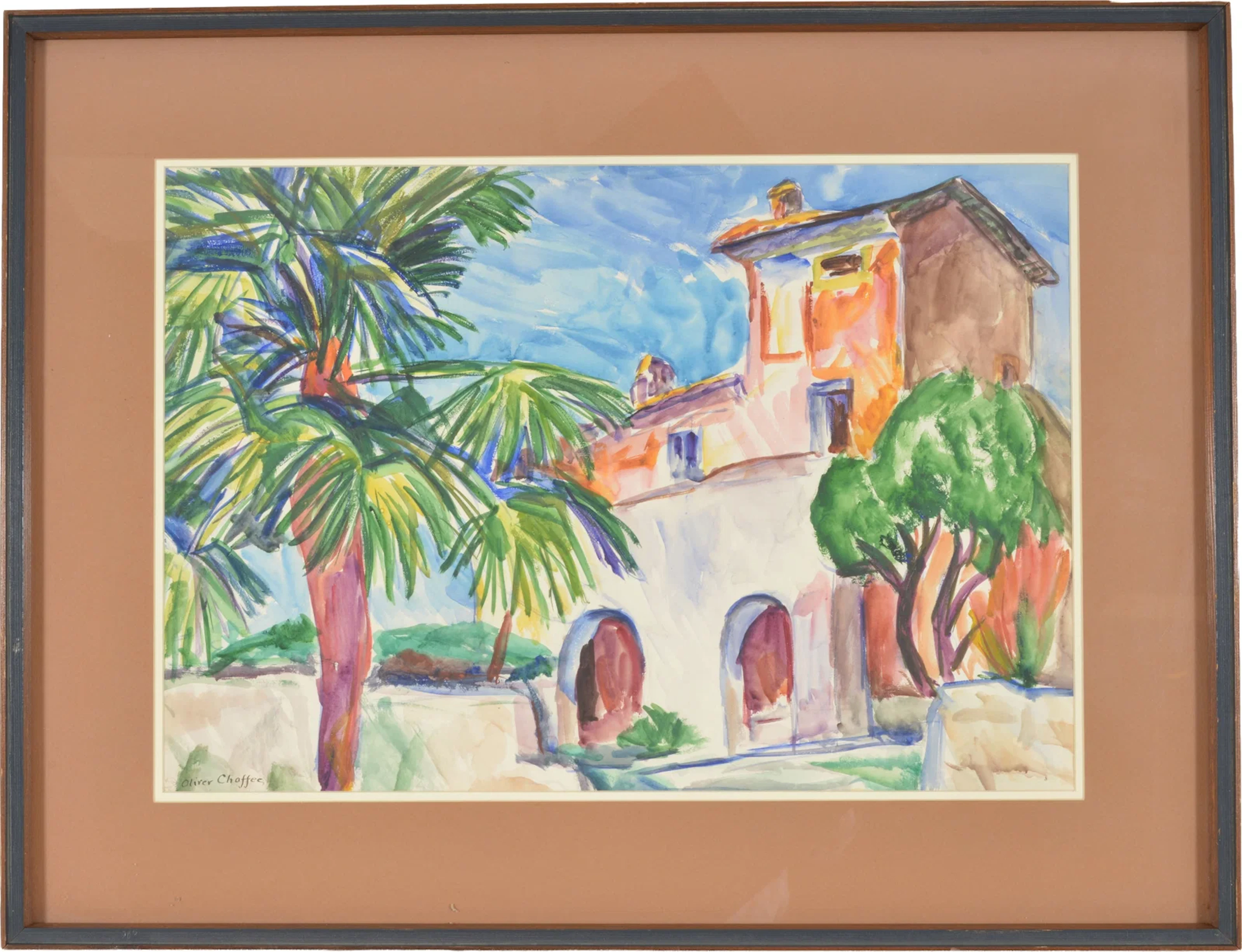 Oliver Newberry Chaffee Jr, 1881-1944. Landscape with palm tree and