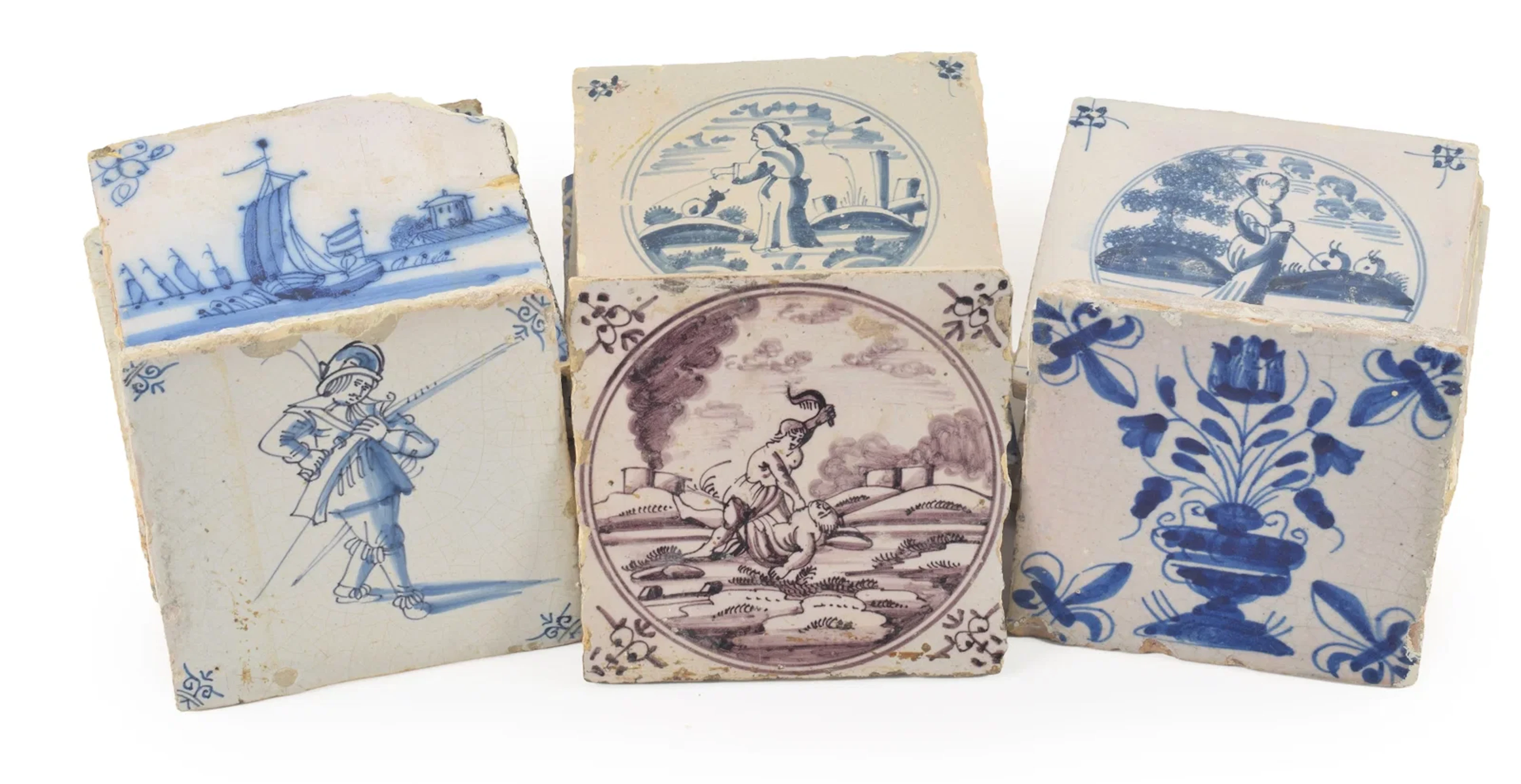 A collection of 25 18th and 19th Century faience tiles in various