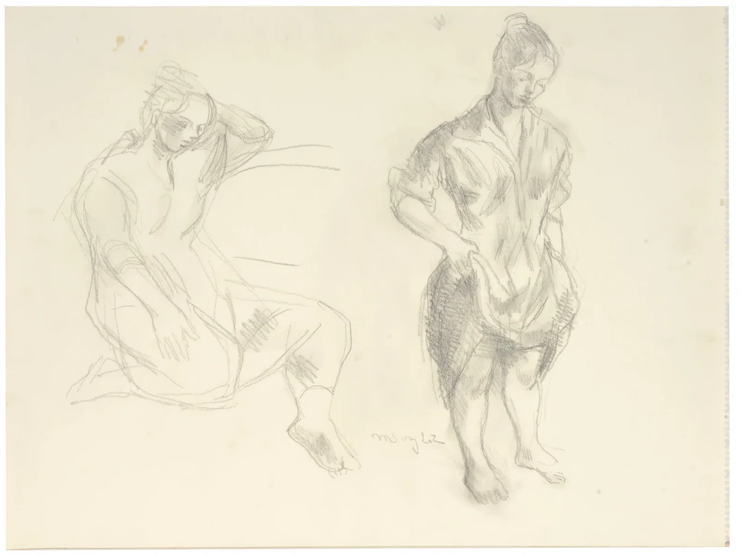 Moses Soyer, Russia/New York 1899-1974. Study of a woman in two views.