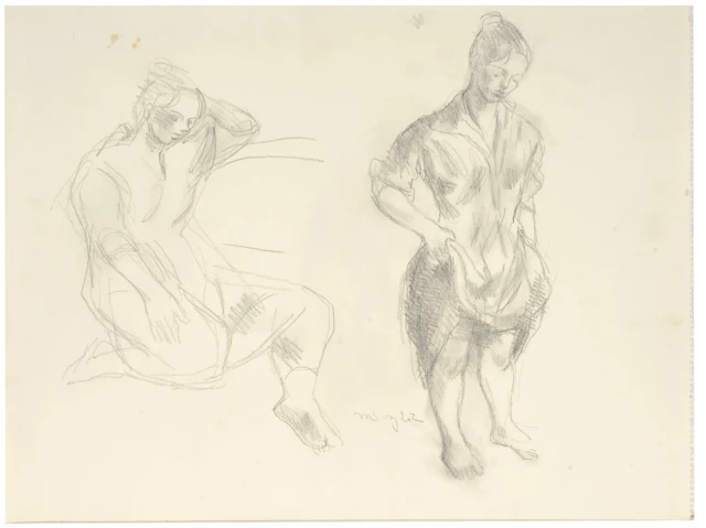 Moses Soyer, Russia/New York 1899-1974. Study of a woman in two views.