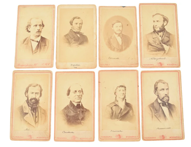 Scarce Collection of Eight Imperial Russian Portrait Photographs