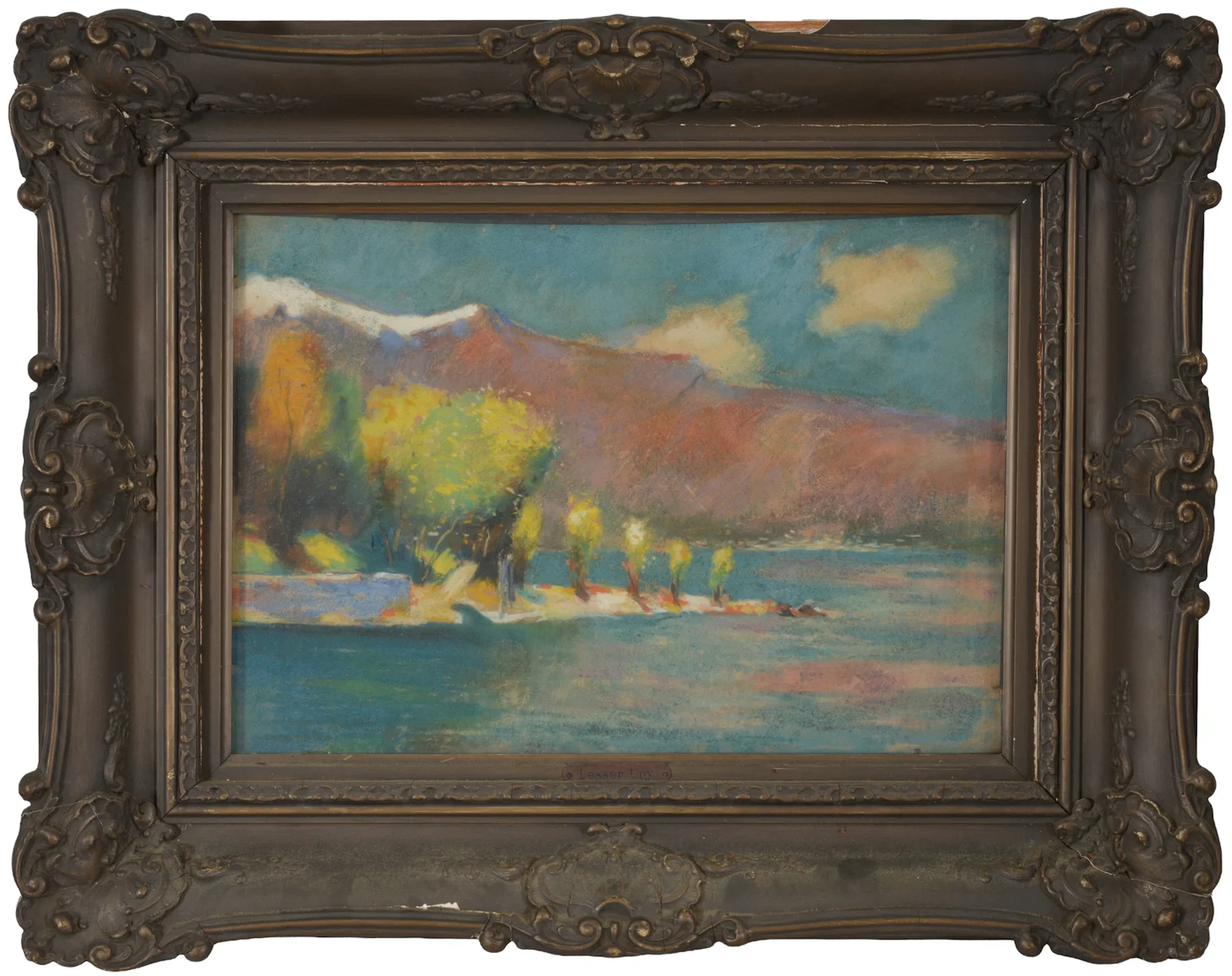Lesser Ury. German. "Landzunge am Gardasee". Italian alpine landscape.