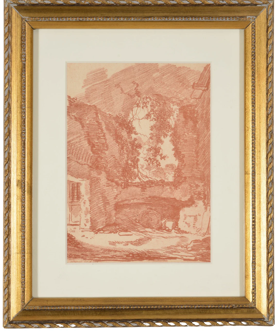 After Jean Honor Fragonard. Lithograph after an original sanguine