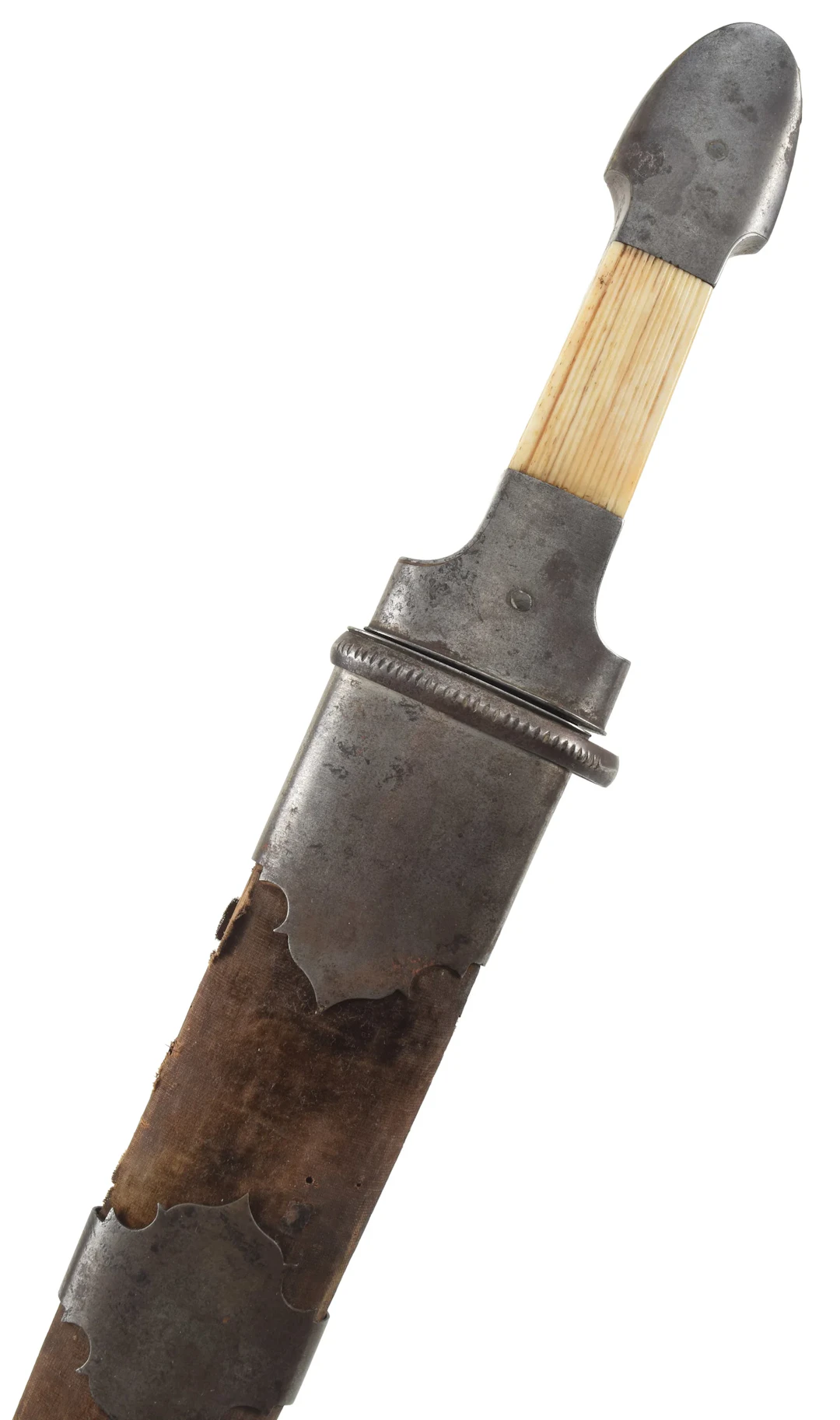 Rare Russian Tula Hunting Knife with Original Velvet-Covered Scabbard