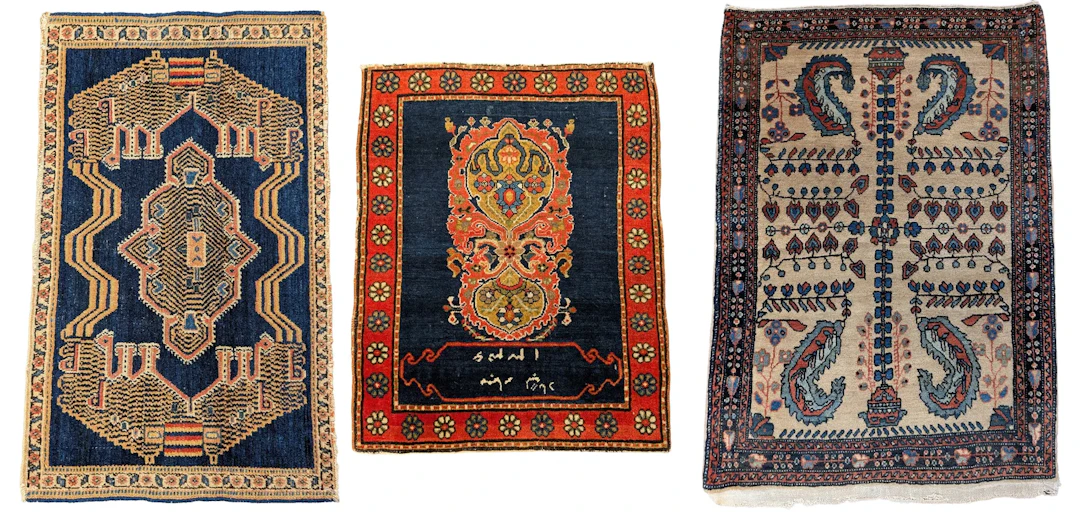 Three fine Persian mats, ca. 1900.