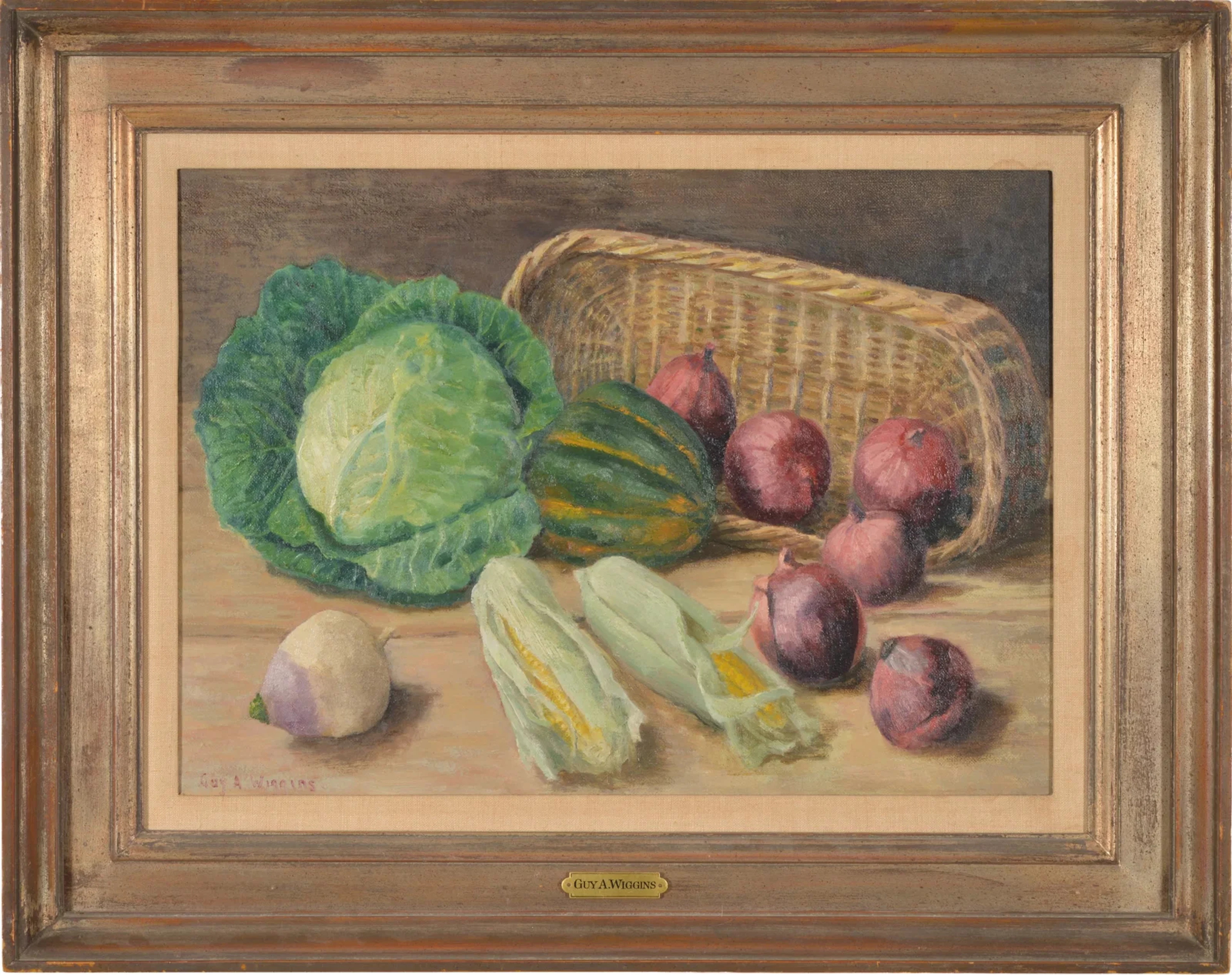 Guy Arthur Wiggins. "Still Life with Bermuda Onions". Oil on canvas.