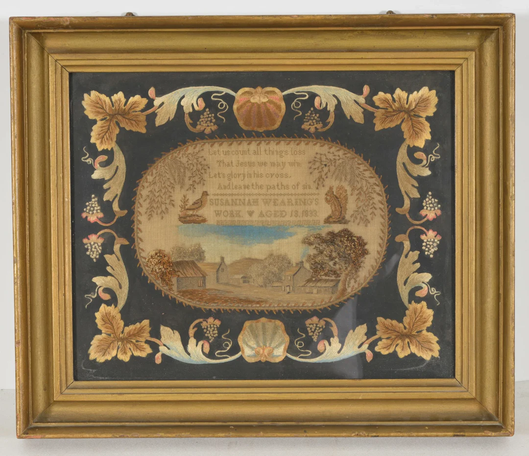 Early 19th Century English sampler. Susannah Wearing, work aged 13