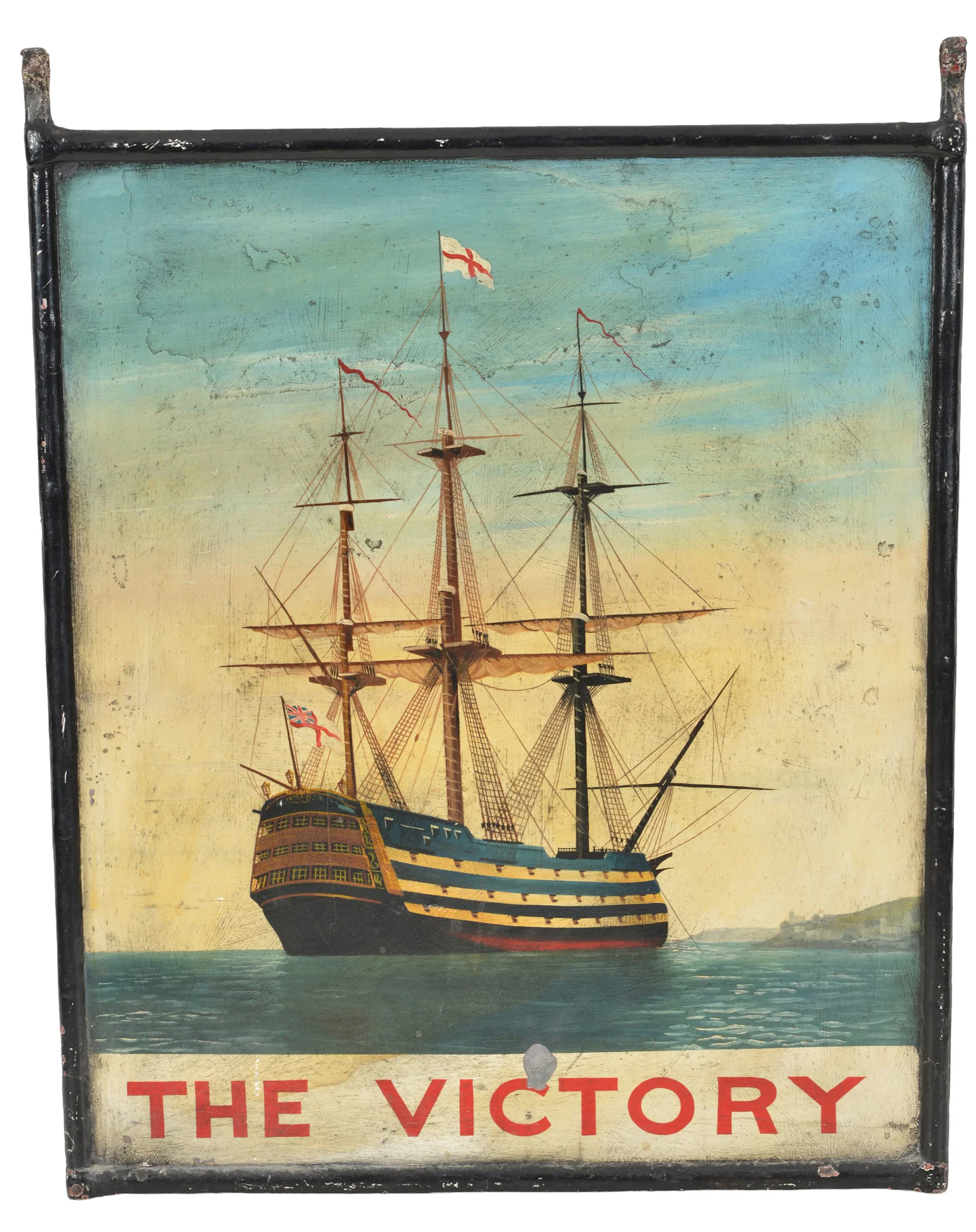 Early 20th Century polychrome painted double sided trade sign, likely