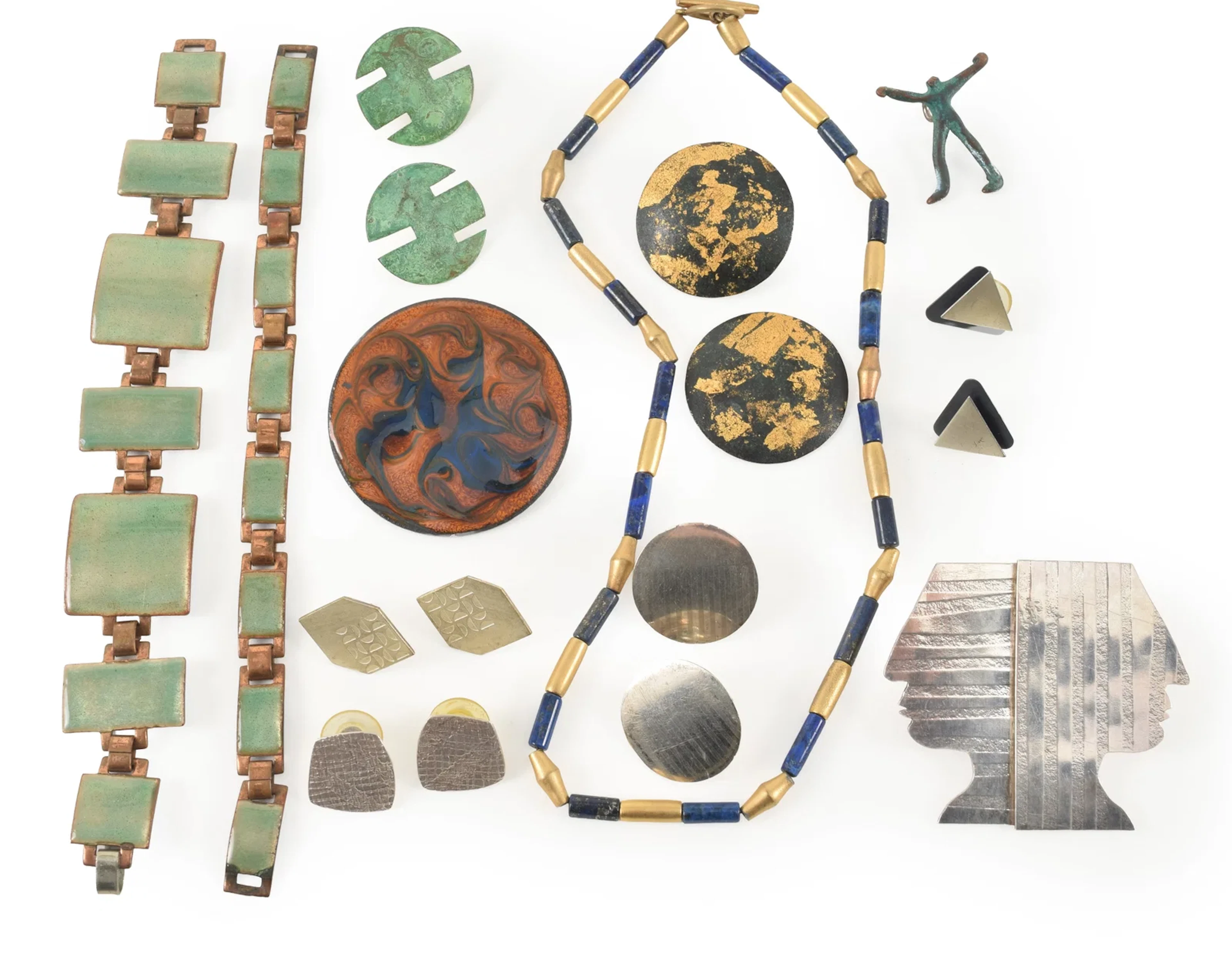 Lot of modern costume jewelry. To include: matching enameled bracelets