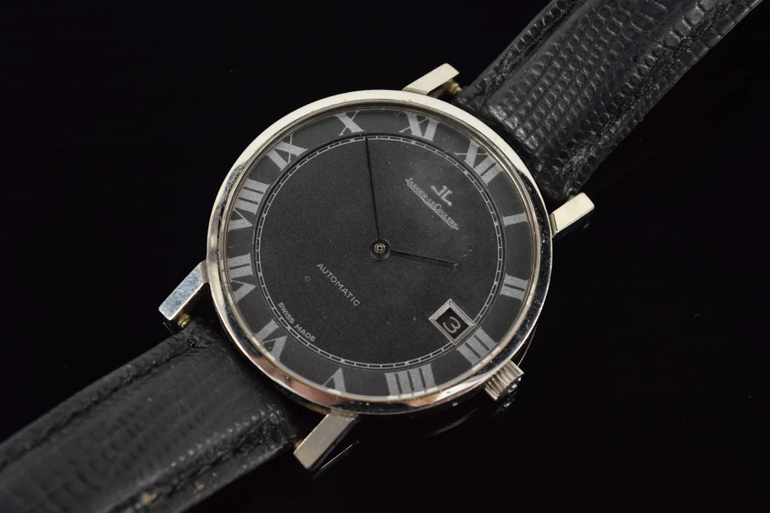 Jaeger LeCoultre automatic watch with Tiffany & Co. leather band.