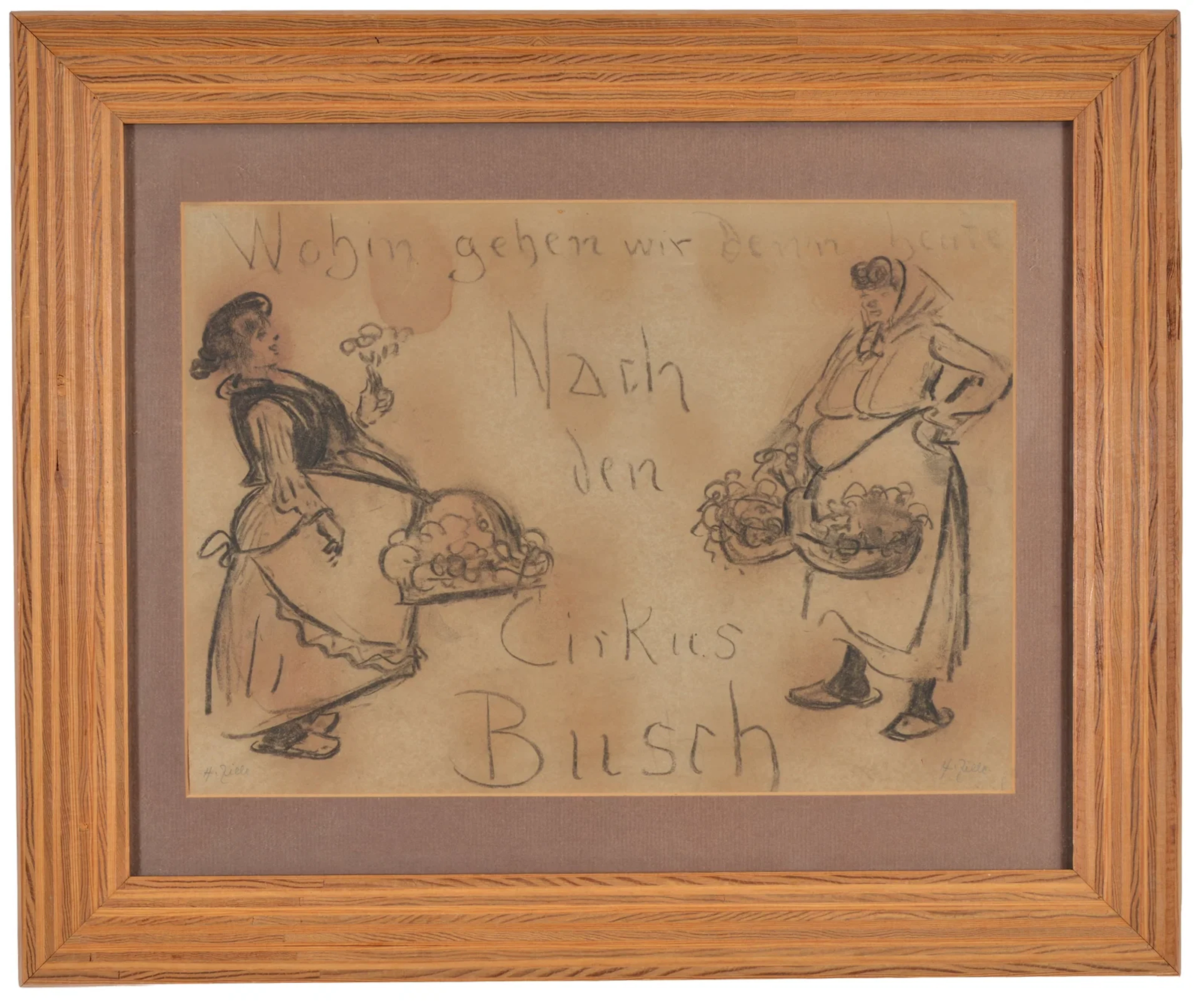 Heinrich Zille. German. "Wohin gehen wir denn heute nach den Cirkus