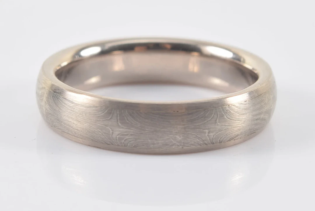 Chris Ploof 14K gold and sterling silver mokume gane band. Signed.