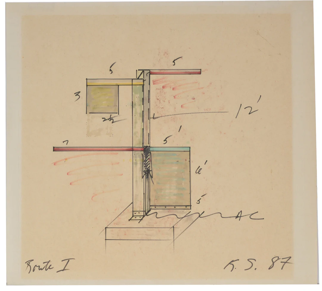 Keith Sonnier 1940-2020. Technical architectural drawing and structural