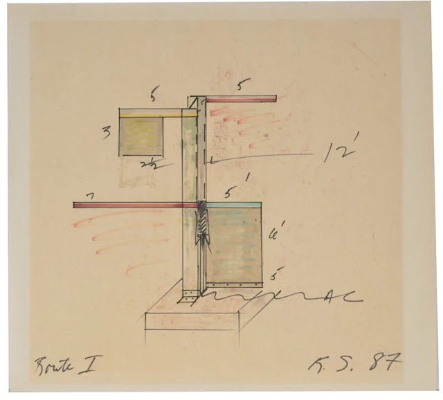 Keith Sonnier 1940-2020. Technical architectural drawing and structural