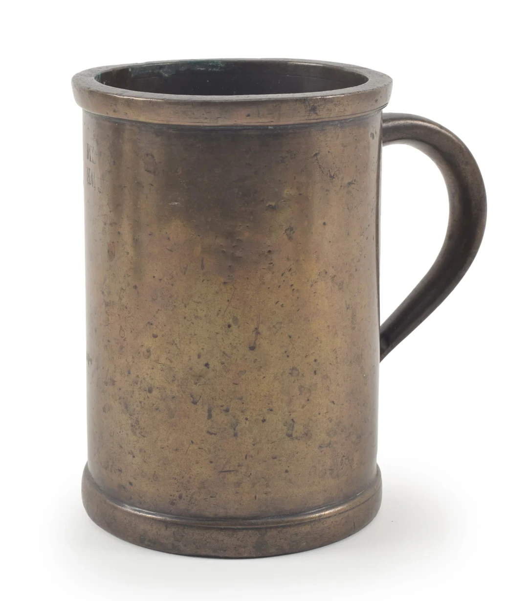 A rare antique bronze ale quart town measure used as standard measure