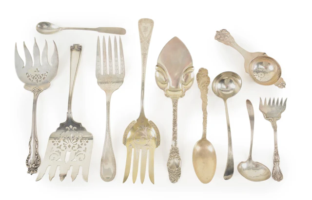 11 Assorted sterling silver serving pieces, mostly American, 19th