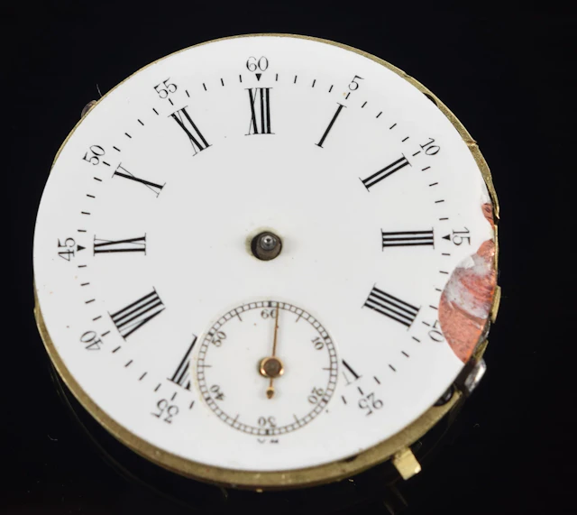 Antique watch works, possibly Russian. Damage to dial. As-is. 1 1/8in diameter.